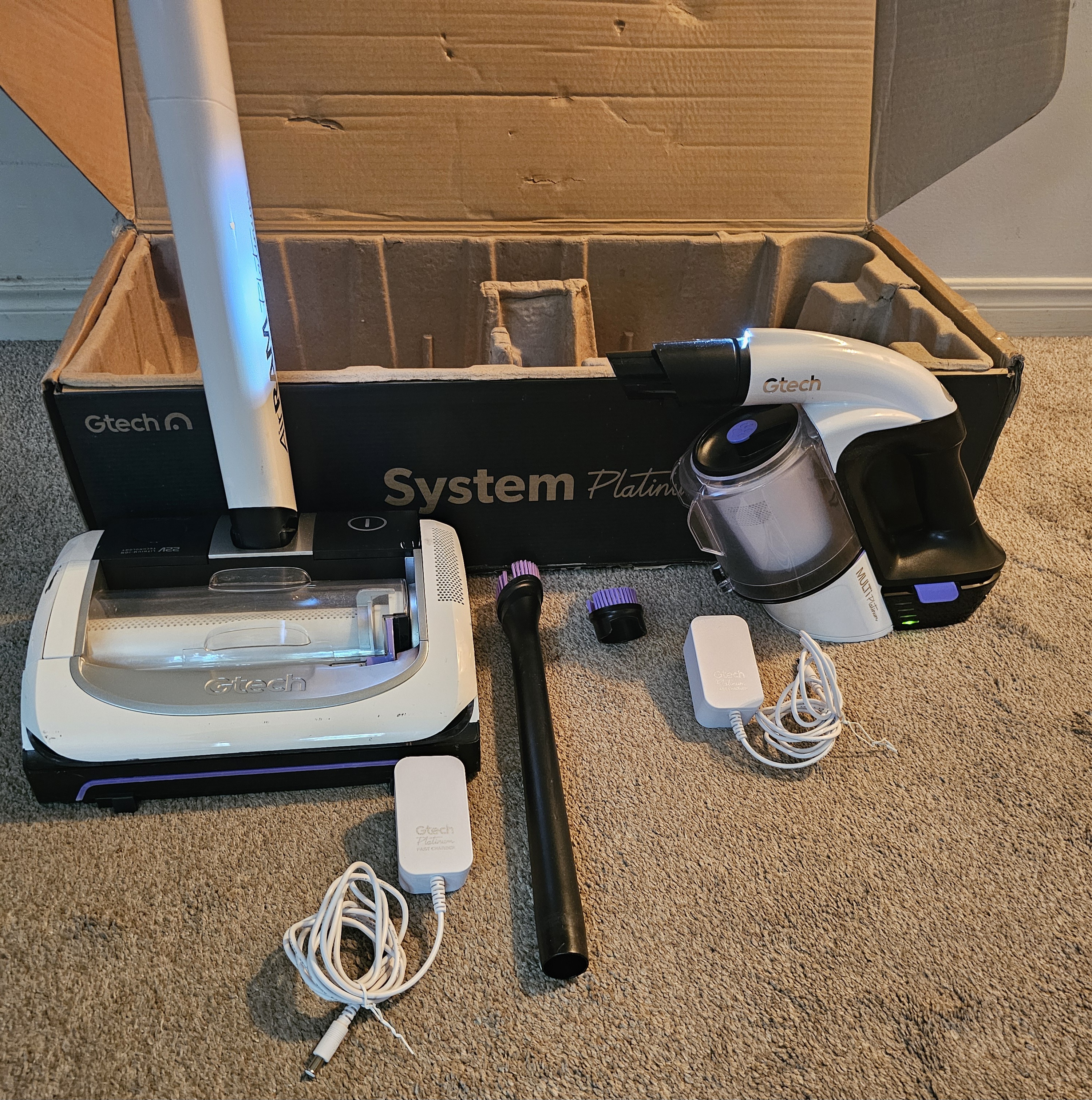 Gtech AirRam Platinum Battery Powered Floor Handheld Vacuum Set