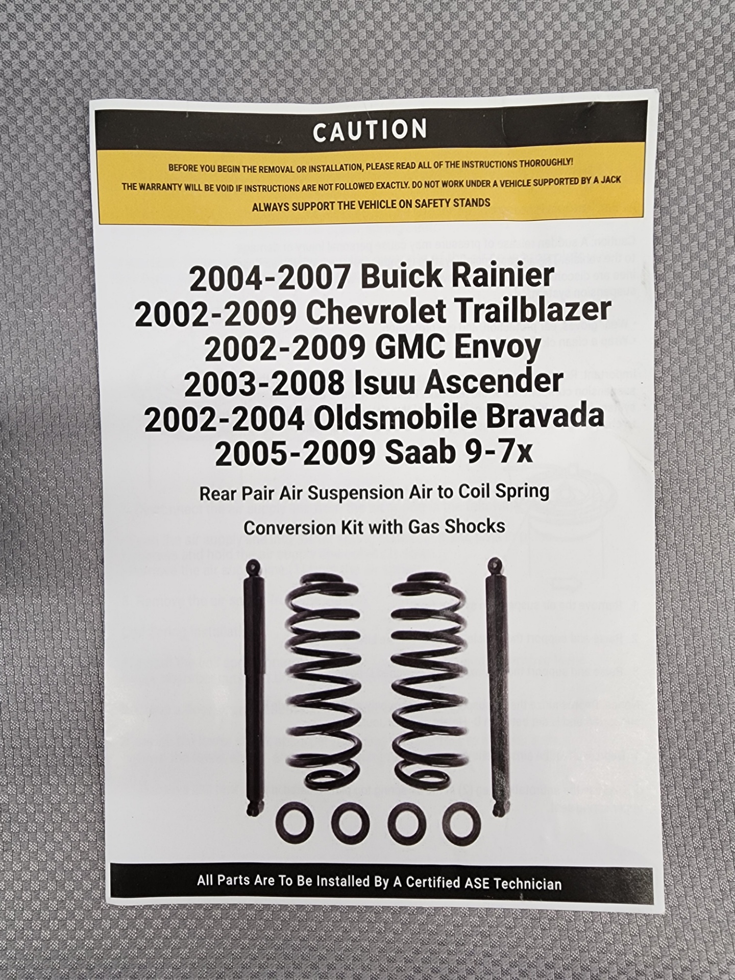 Chevy Trailblazer GMC Envoy Buick Rainier Springs / Shocks