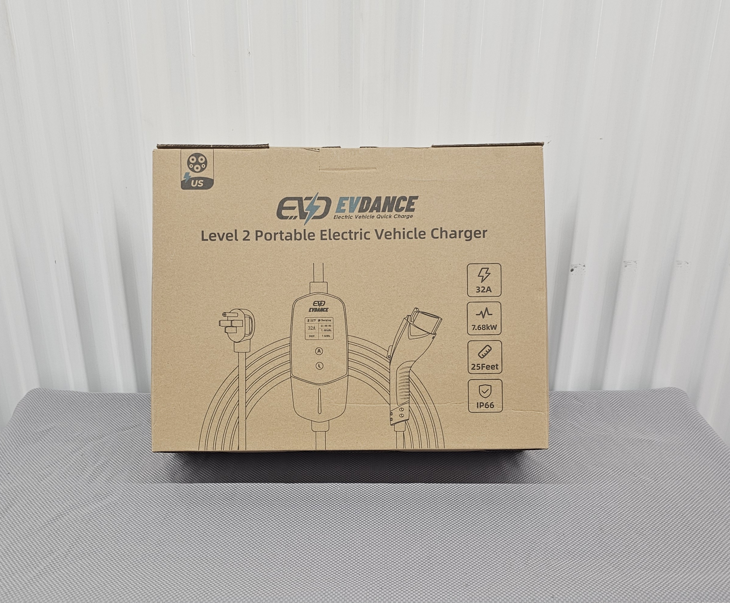 EVDANCE Level 2 EV Car Charger 7.68KW 14-50 Plug 32A J1772