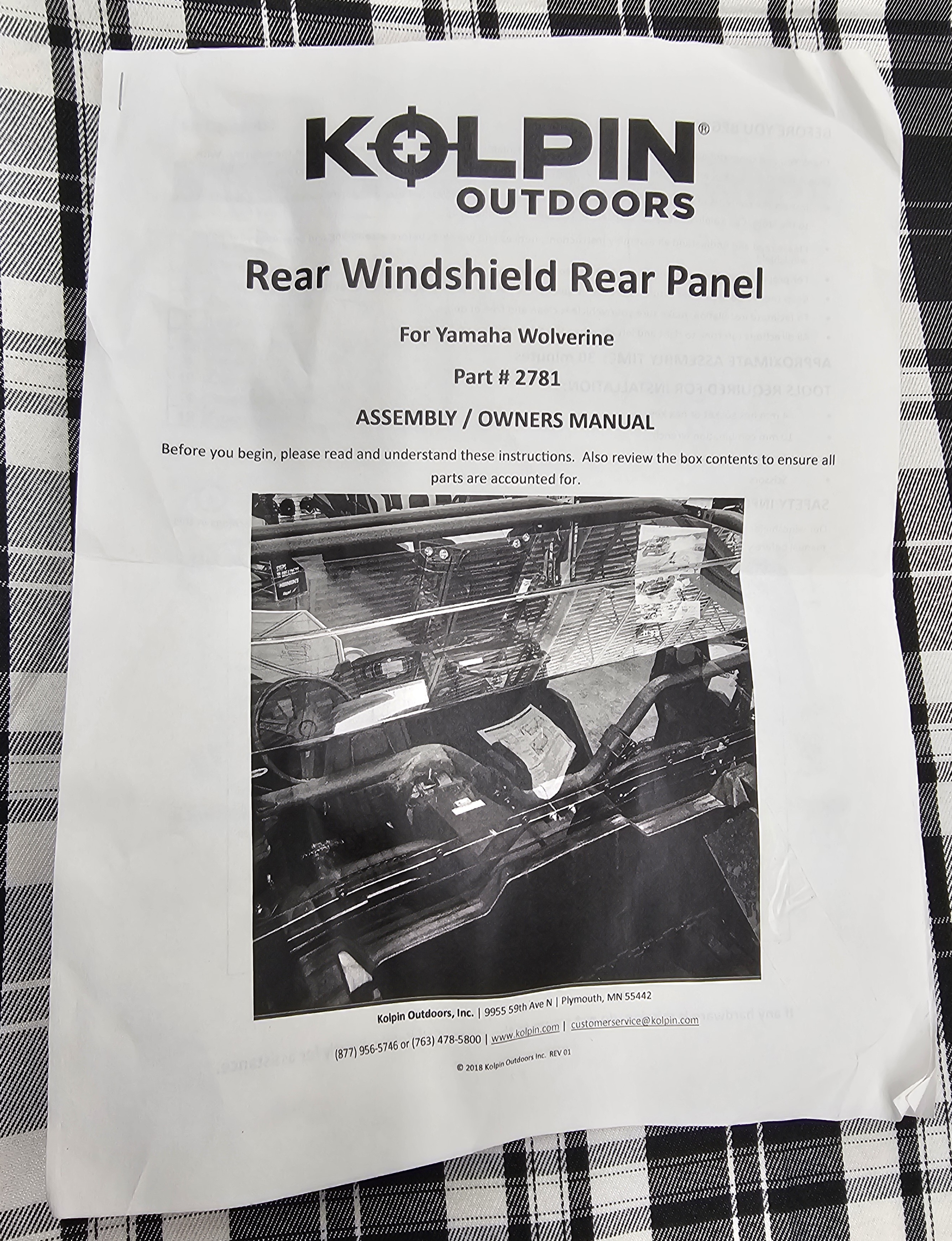 Yamaha Wolverine Rear Windshield / Panel