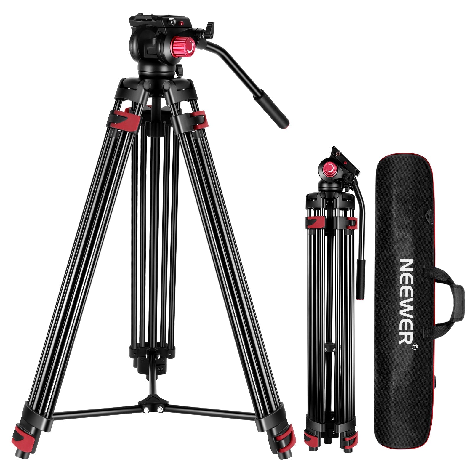 Neewer 79" HD Video Camera Pro Tripod w/ 360 Fluid Drag Head
