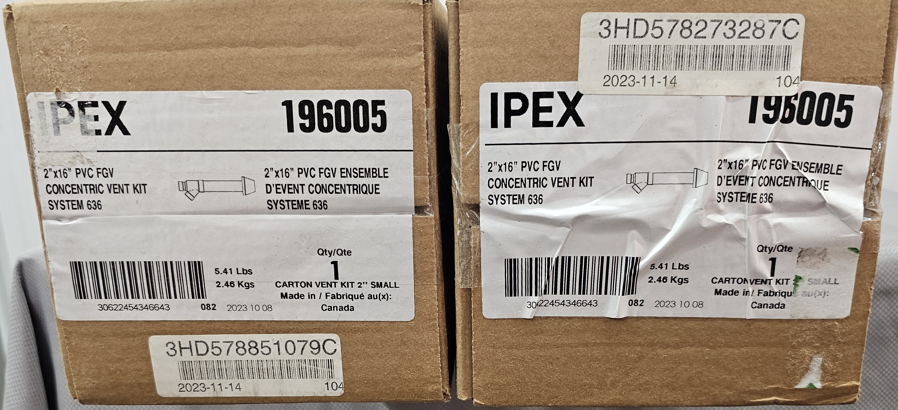 IPEX System 636 2" X 16" PVC FGV Concentric Vent Kits