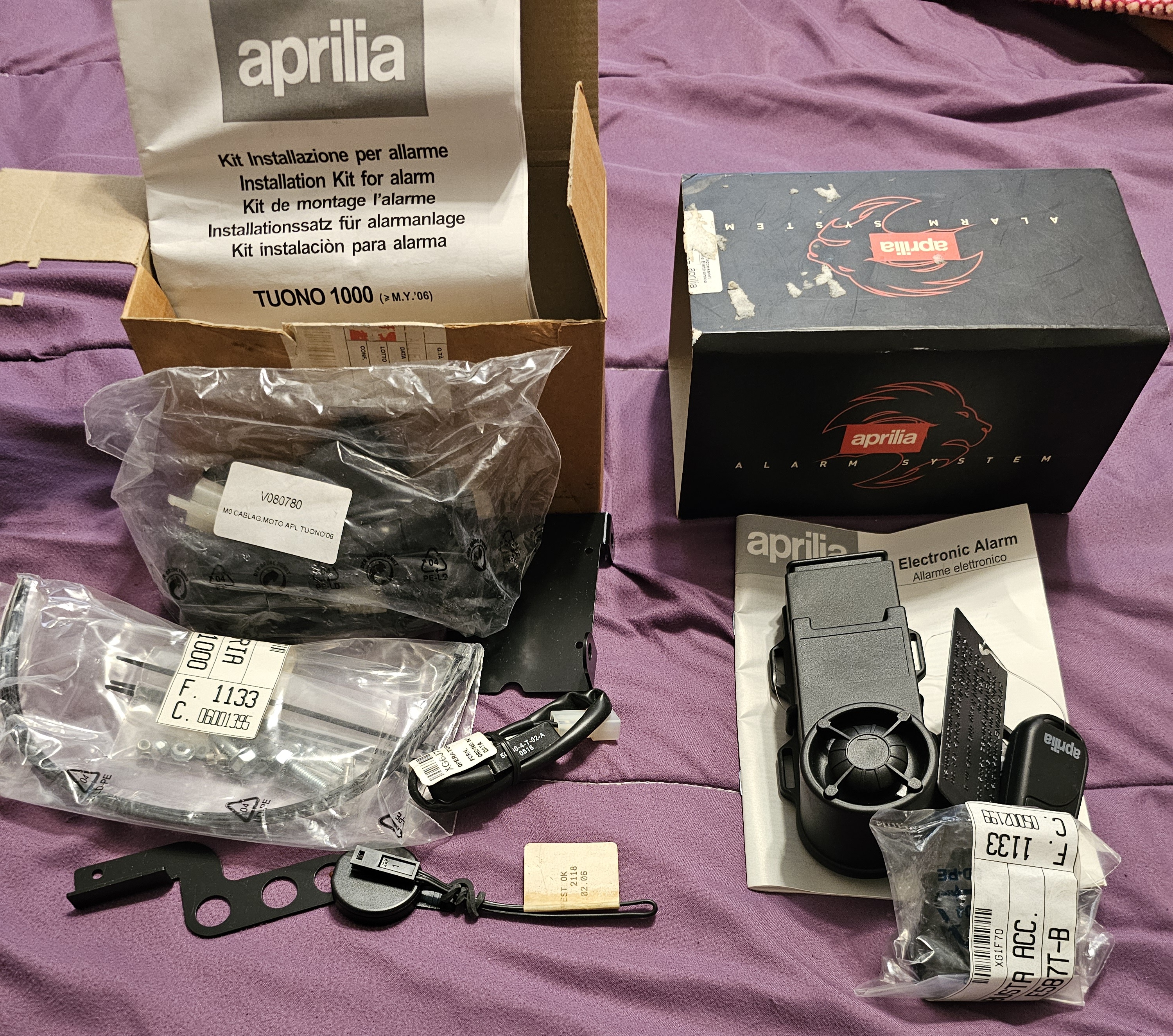 Genuine Aprilia Tuono 1000 Security System & Install Kit