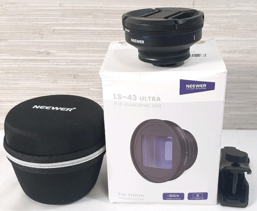 New! NEEWER LS-43 Ultra Blue Anamorphic Camera Lens w/ Case