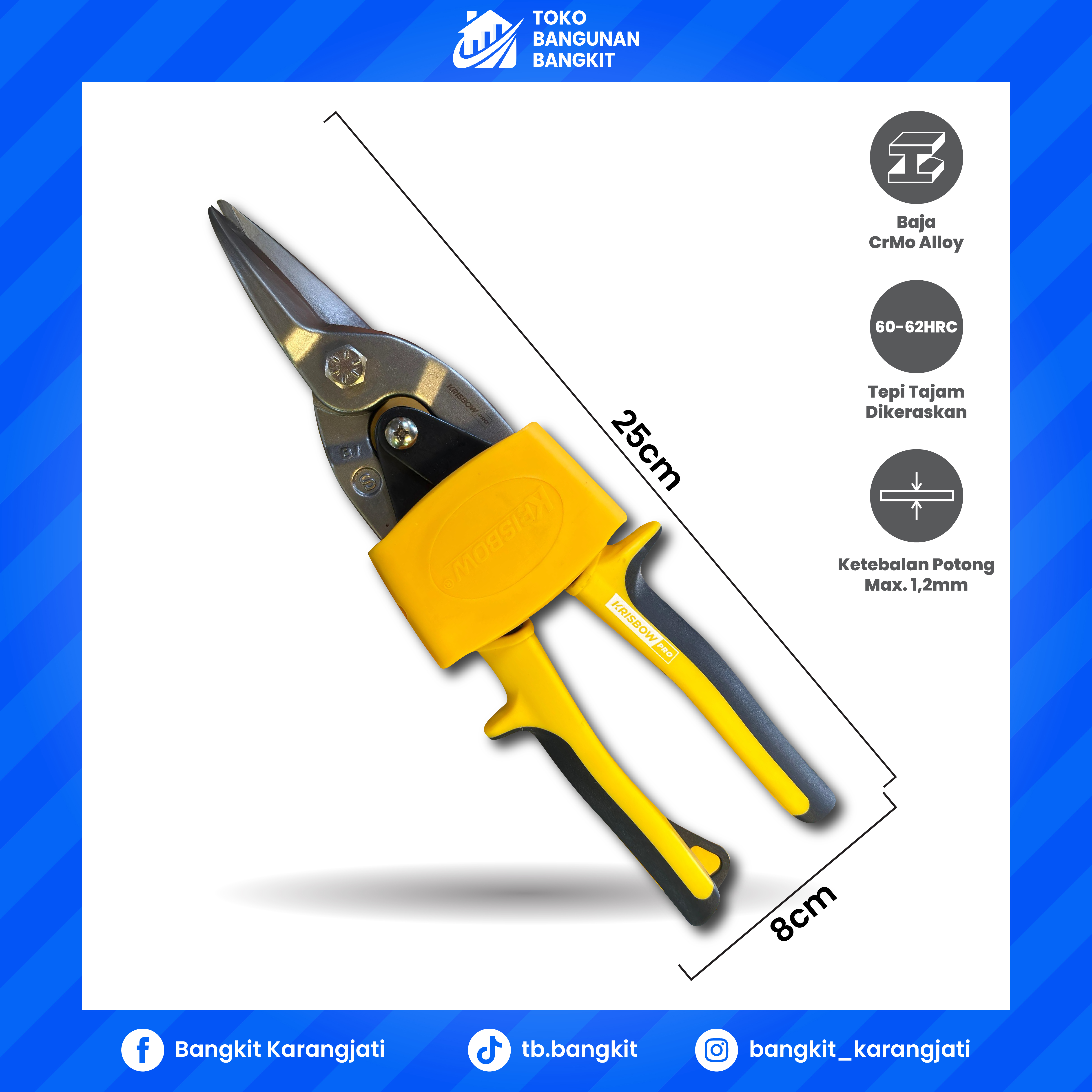 GUNTING BAJA RINGAN 10" KUNING KRISBOW