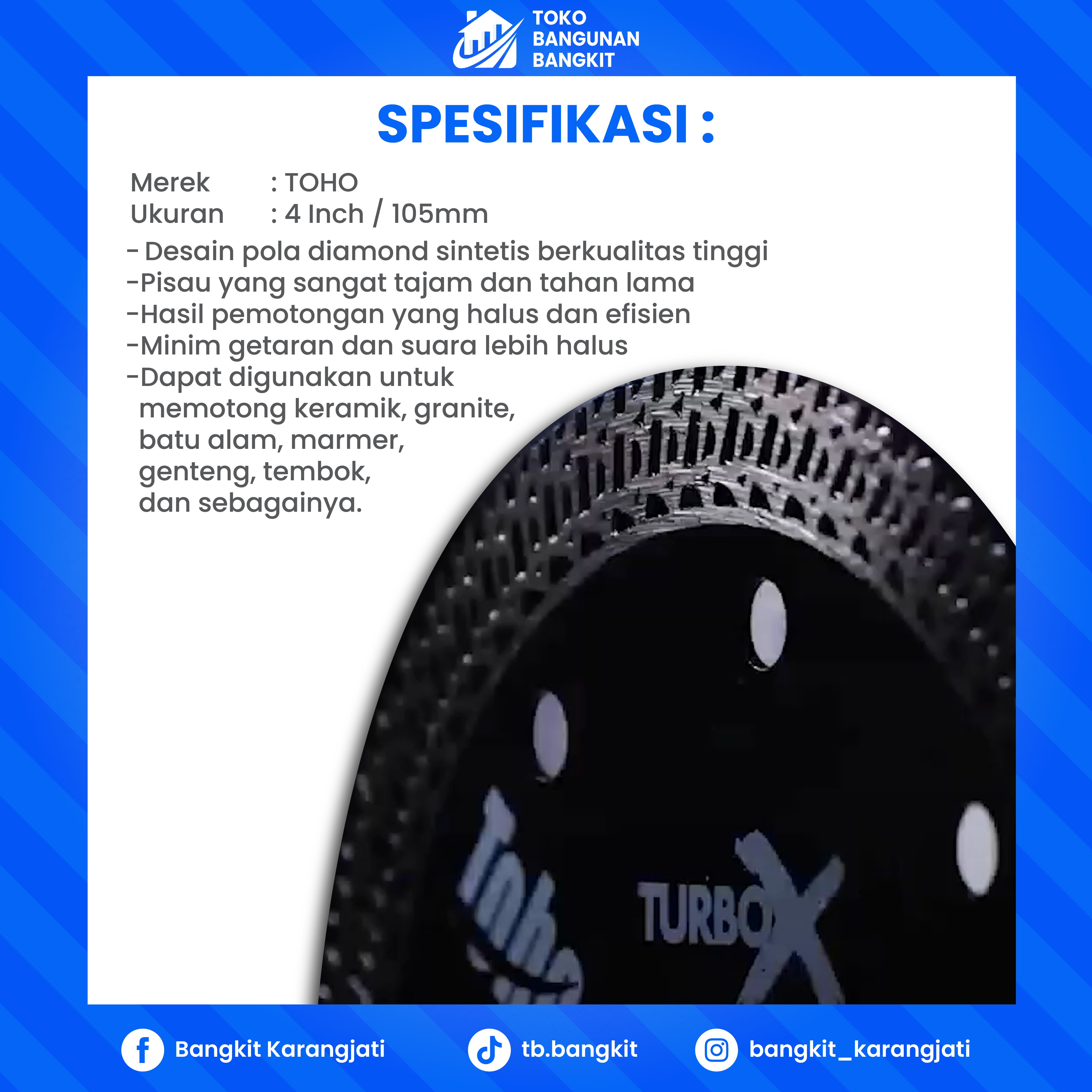 PISAU POTONG GRANIT TOHO TURBO X 