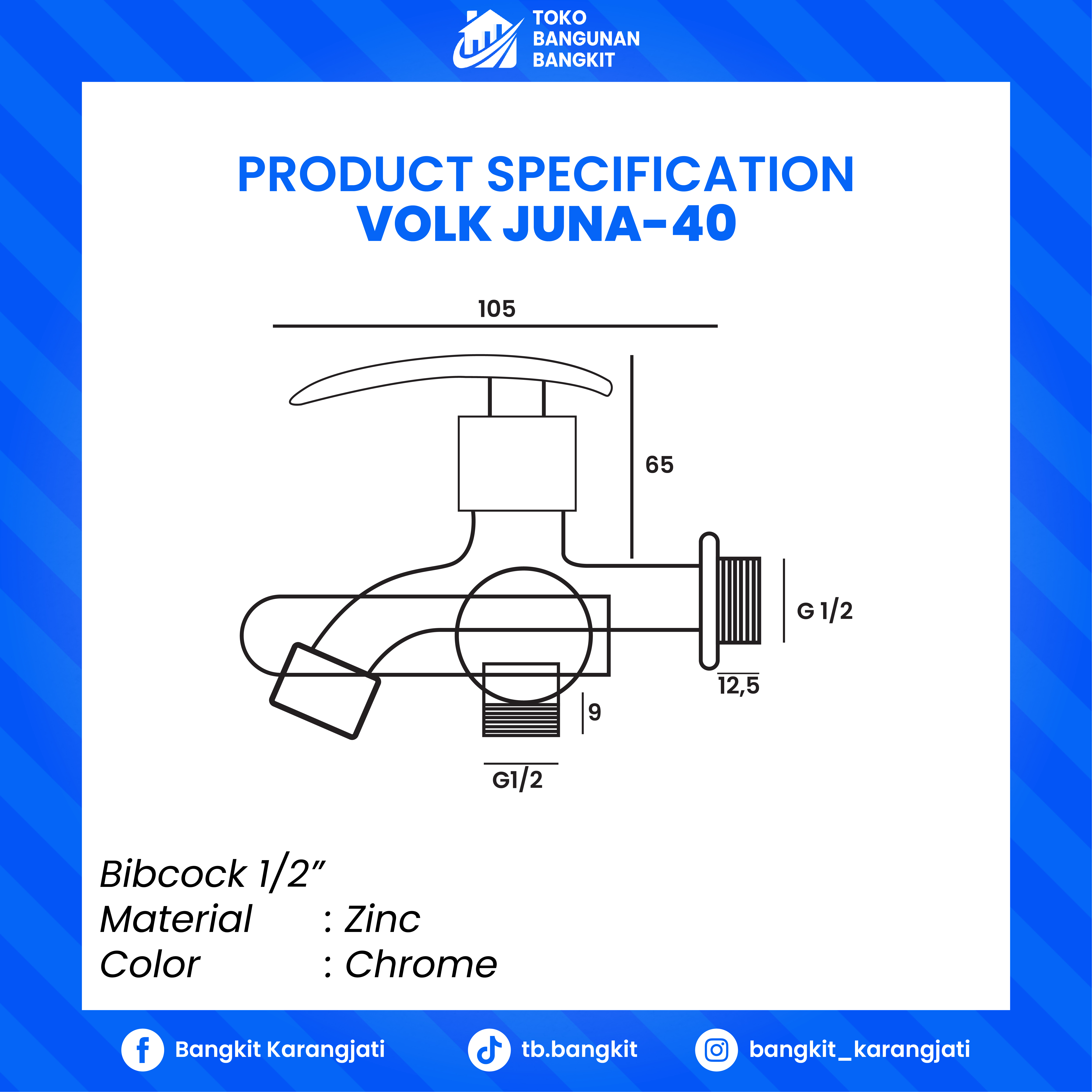 KRAN CABANG AIR PANAS DAN DINGIN VOLK JUNA 40