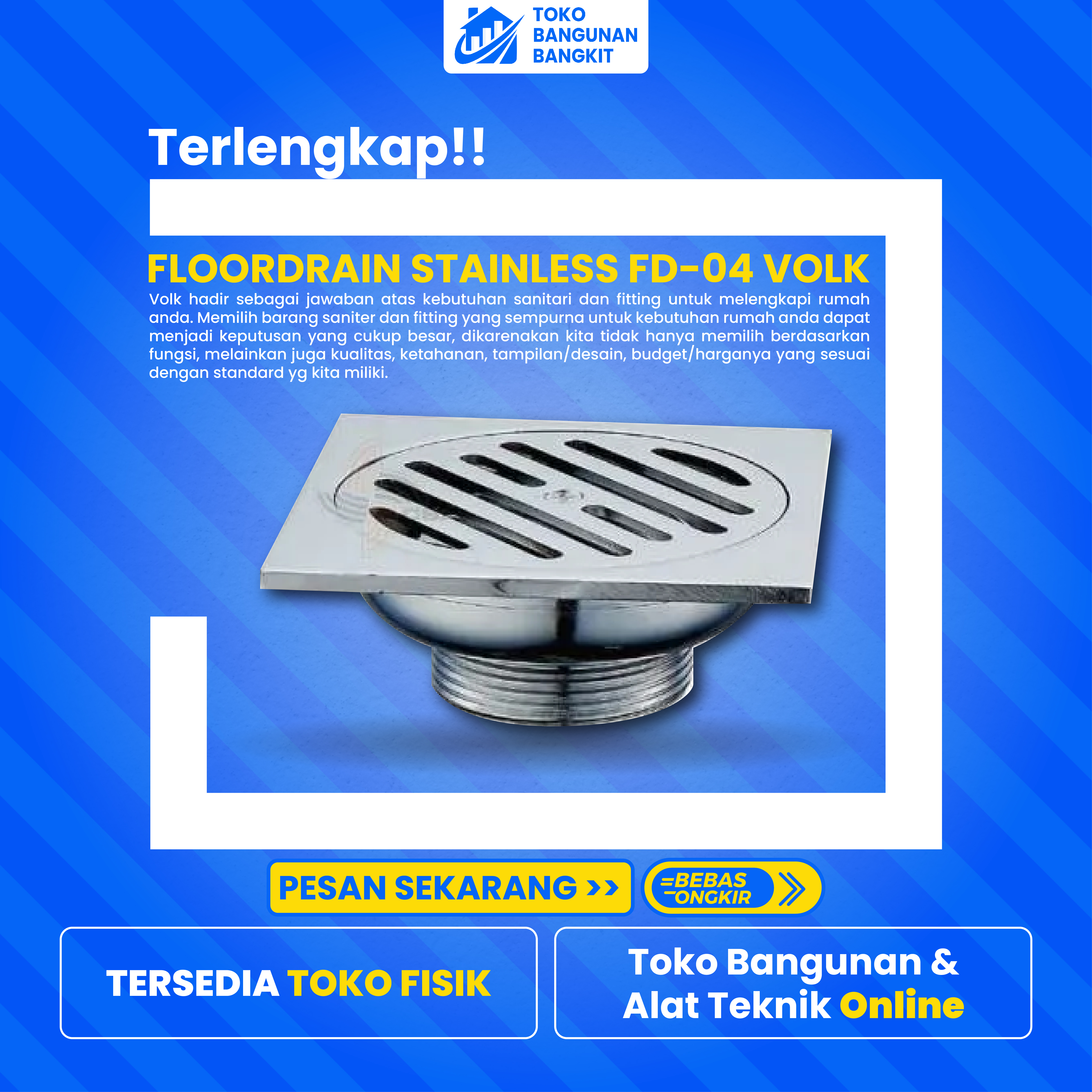 FLOOR DRAIN STAINLESS FD-04 VOLK