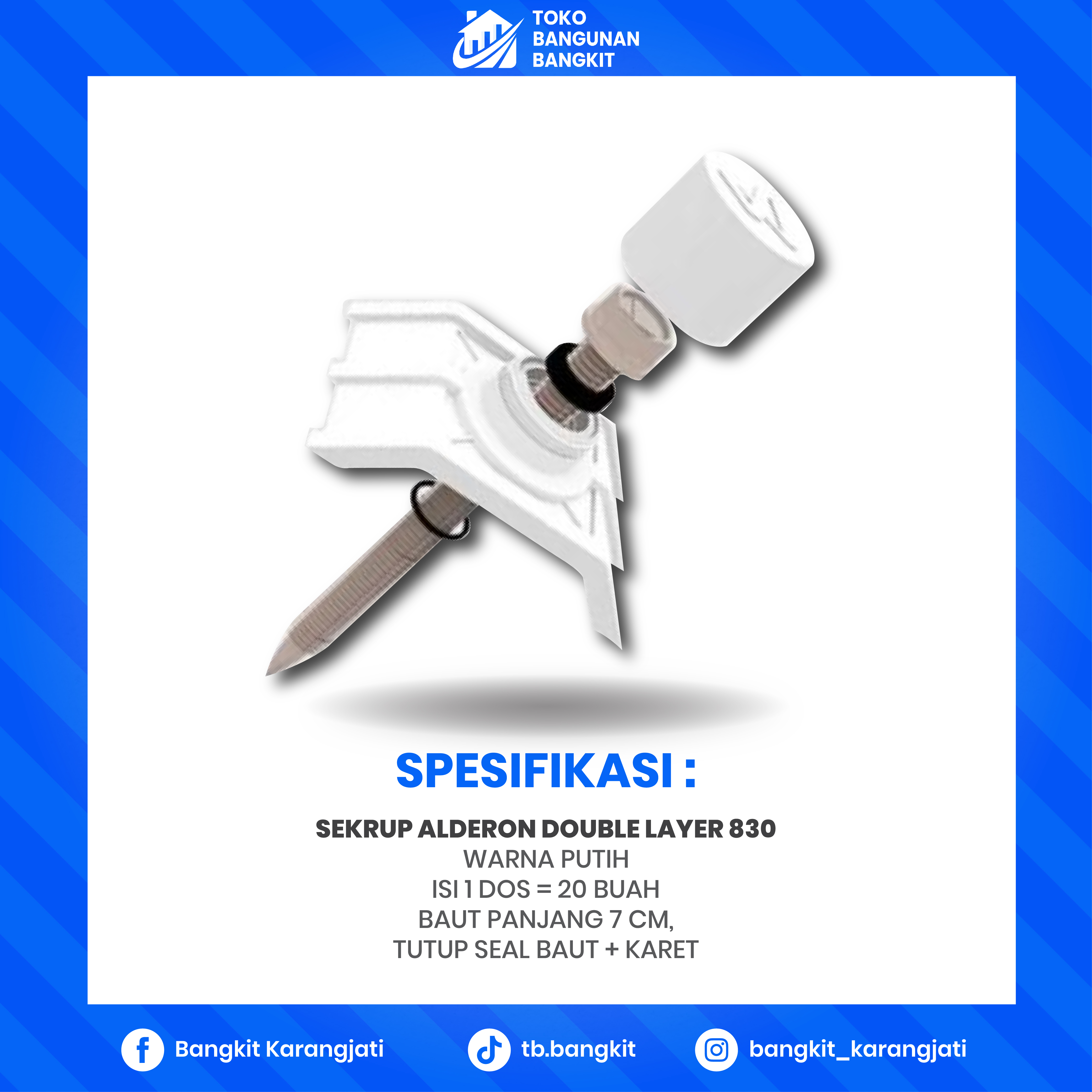 Sekrup Alderon Putih Double Layer