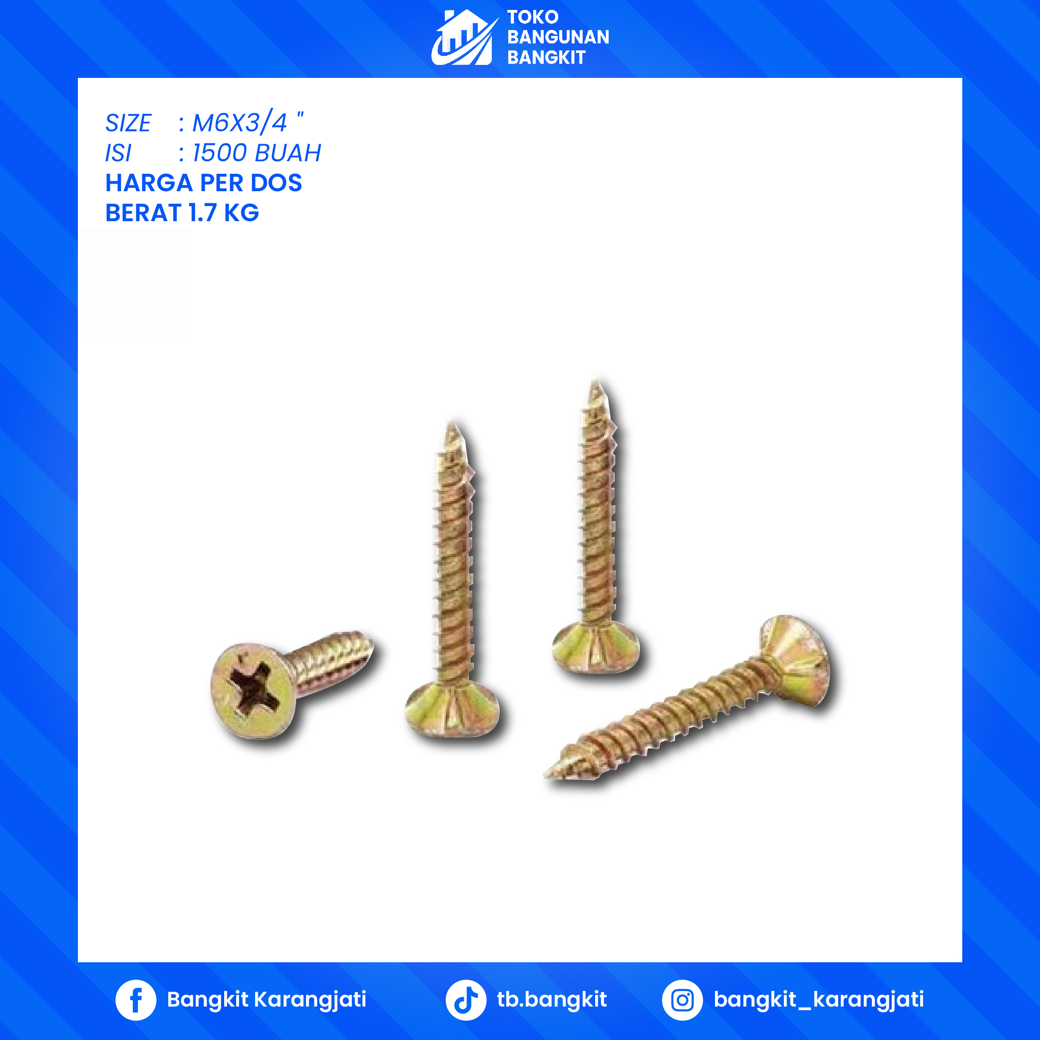 SEKRUP KALSIBOARD 3/4 A FASTERNERS