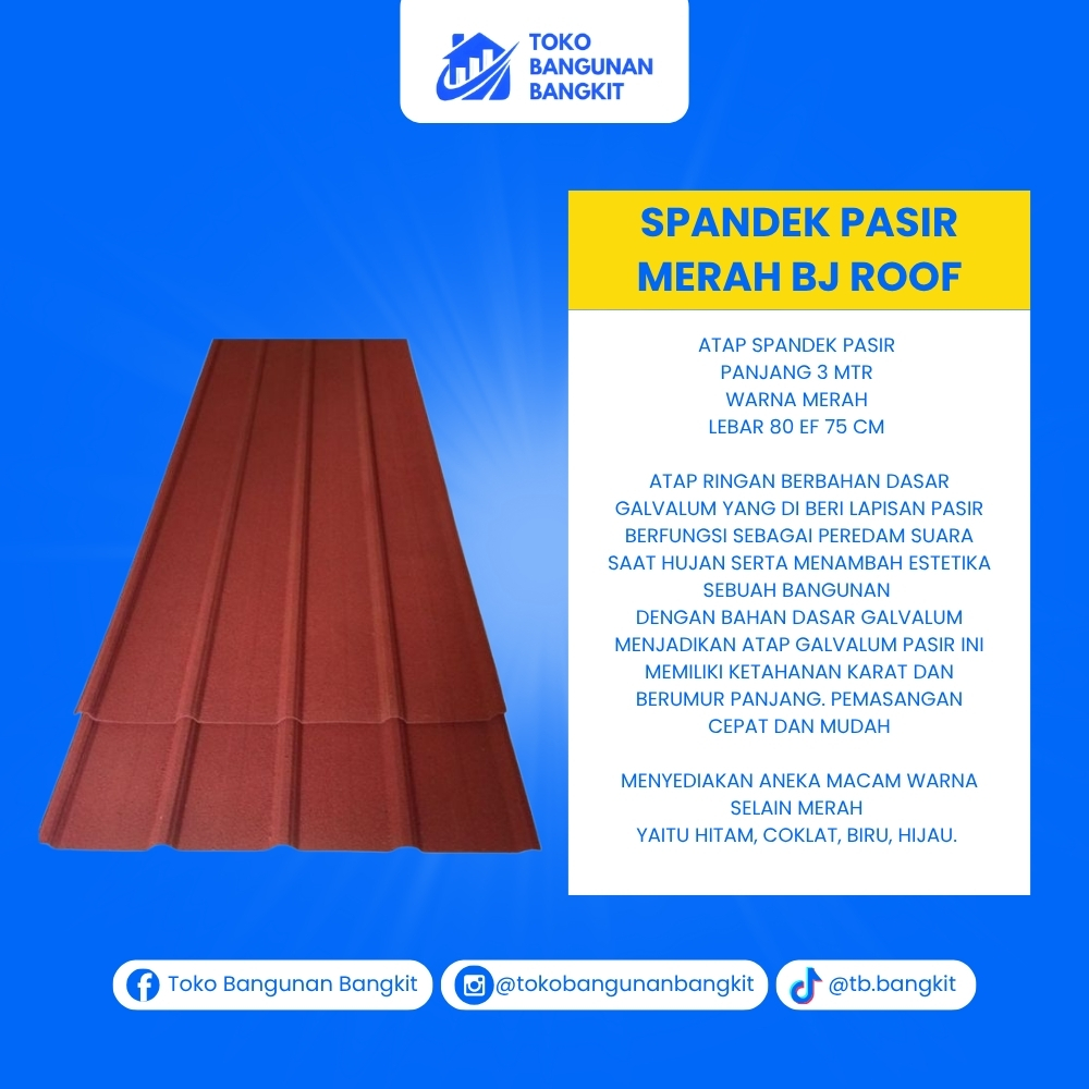 SPANDEK PASIR 3 MTR MERAH BJ ROOF