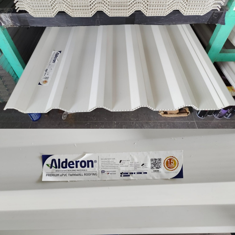 ATAP UPVC ALDERON DOUBLE LAYER 830 PUTIH