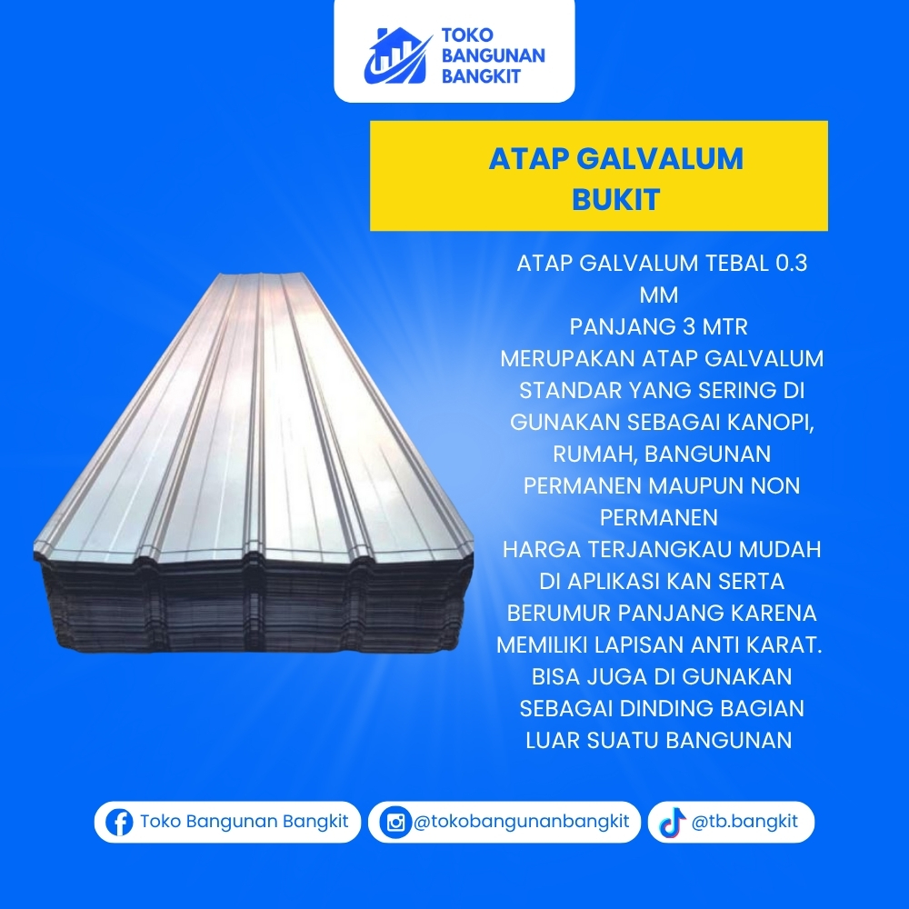 ATAP GALVALUM BUKIT 0.3 X 6 MTR