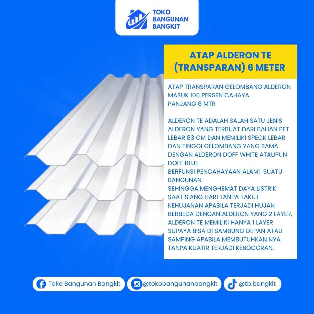 ATAP ALDERON TE (TRANSPARAN) 6 METER