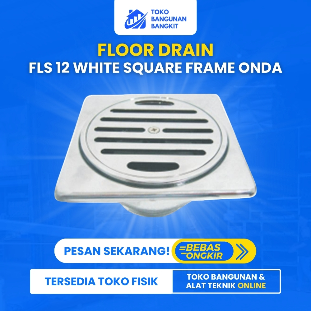 FLOOR DRAIN FLS 12 WHITE SQUARE FRAME ONDA