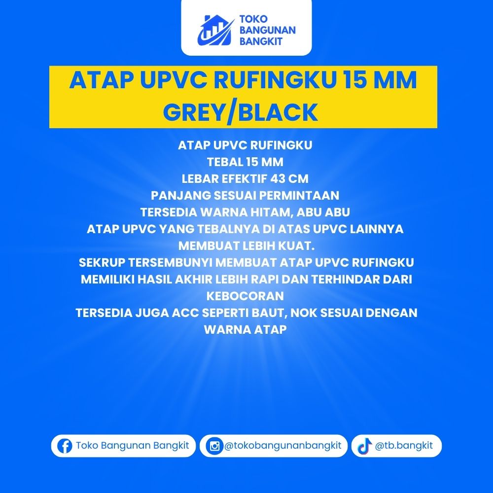ATAP UPVC RUFINGKU 15 MM GREY/BLACK