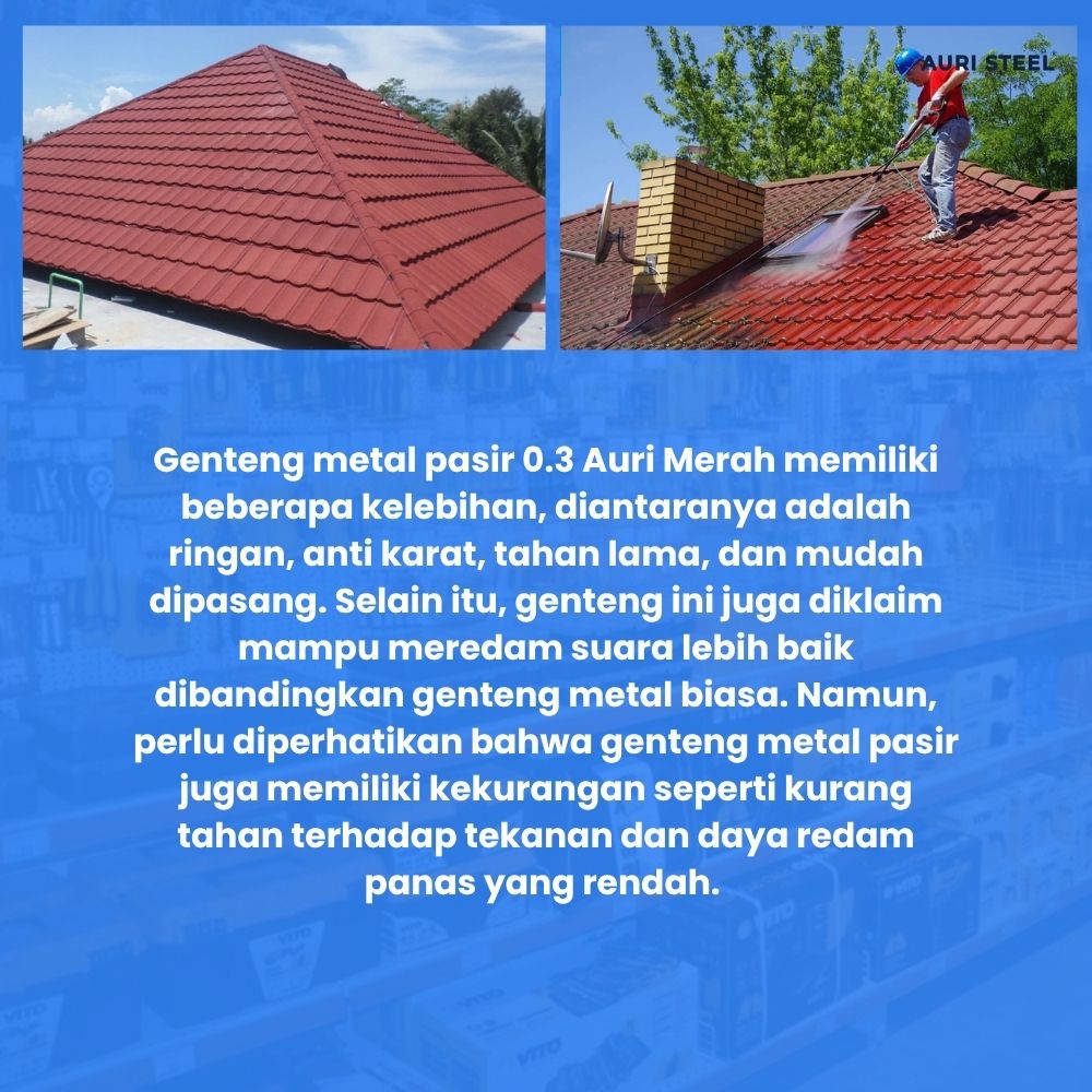 GENTENG METAL PASIR  0.3 AURI MERAH