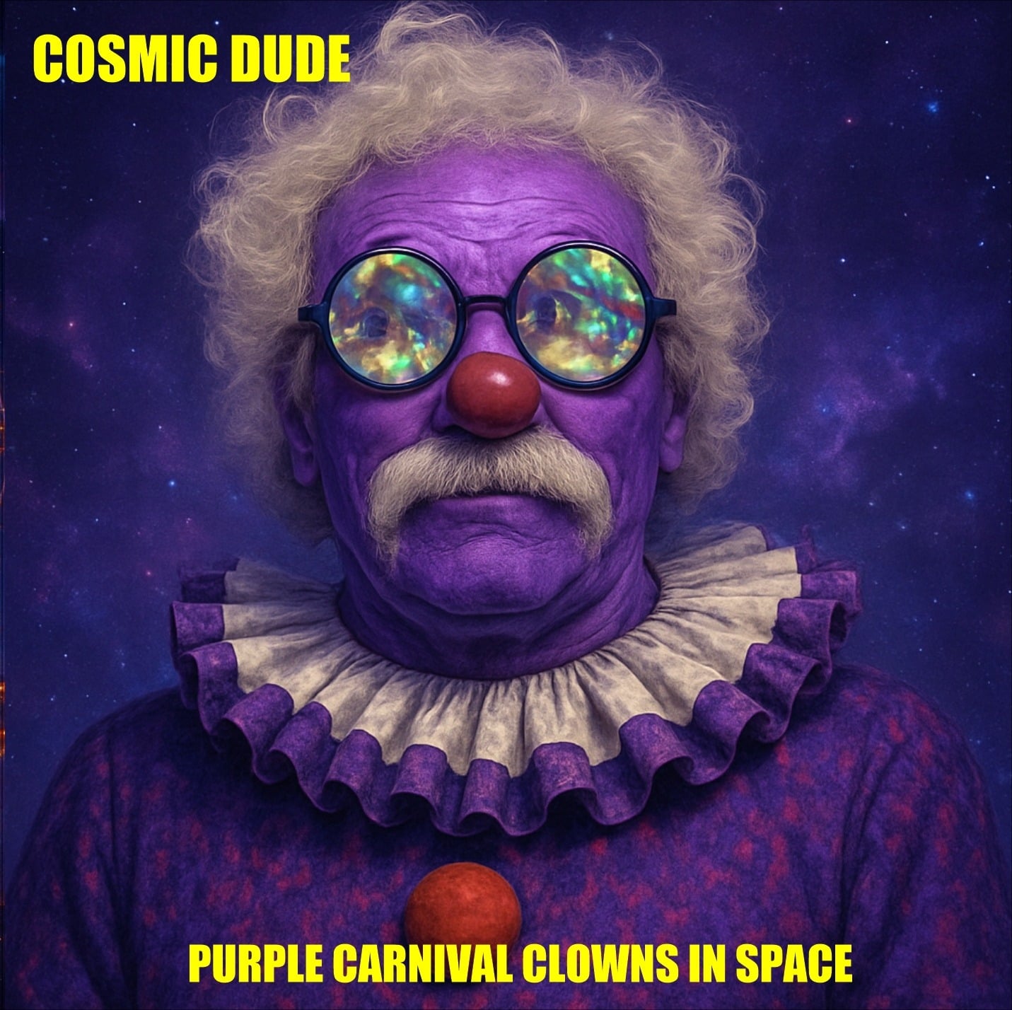 Purple Carnival Clowns in Space