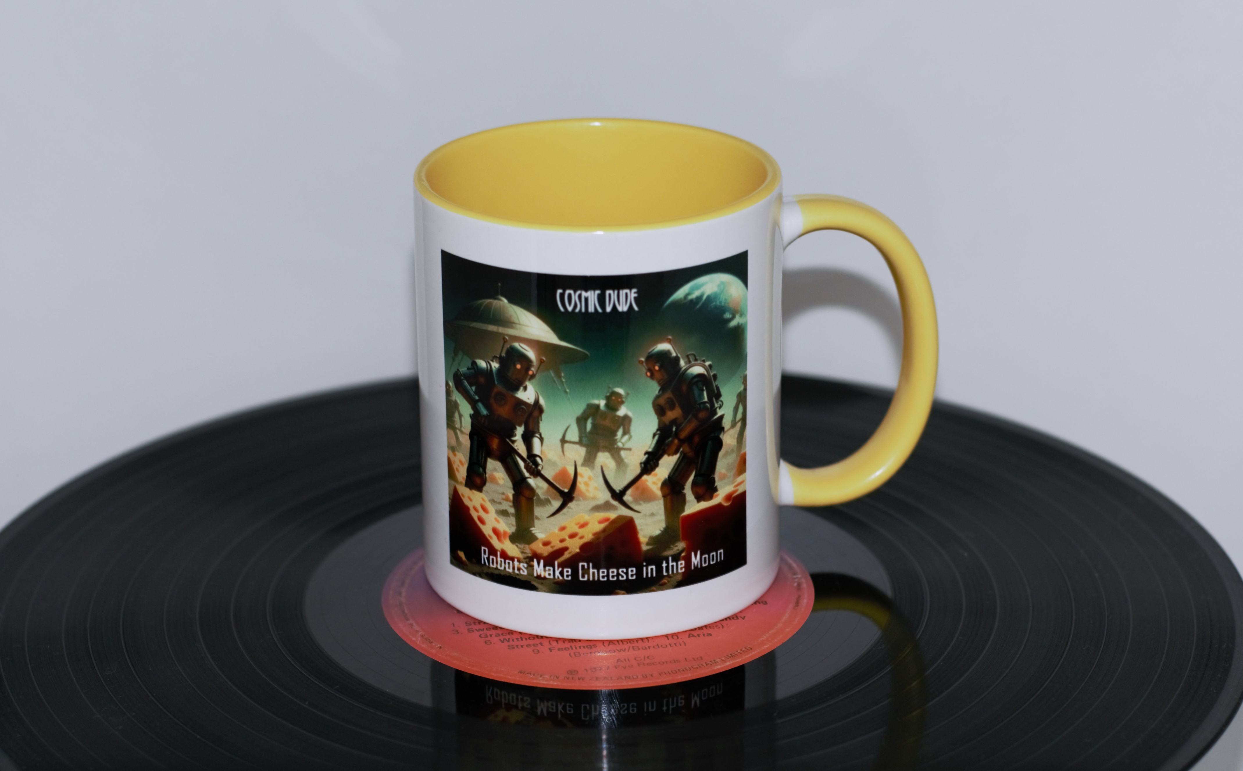 Robots Make Cheese on the Moon mug