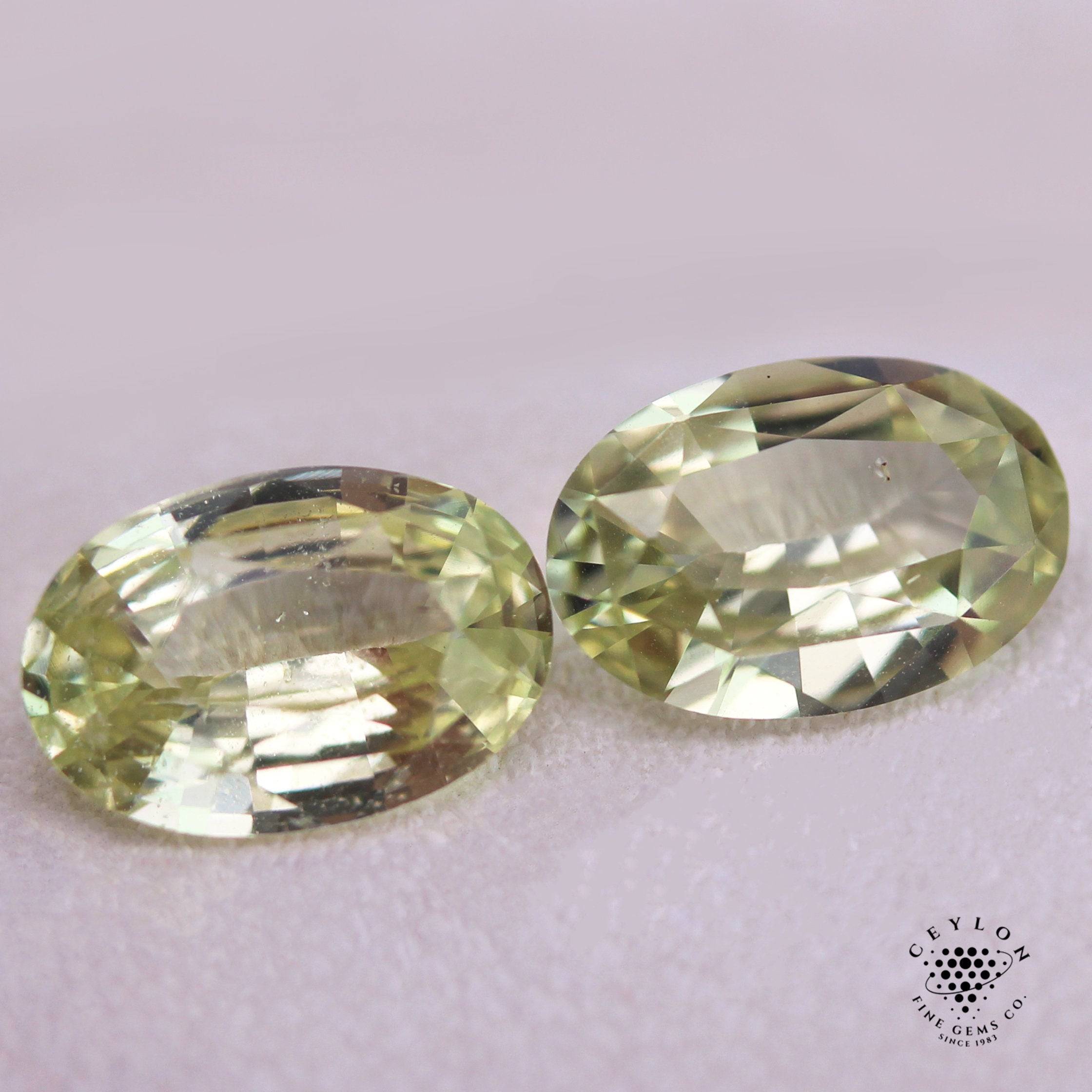 Natural Mint Green Sapphire Pair 1.80/1.79ct- (UH)