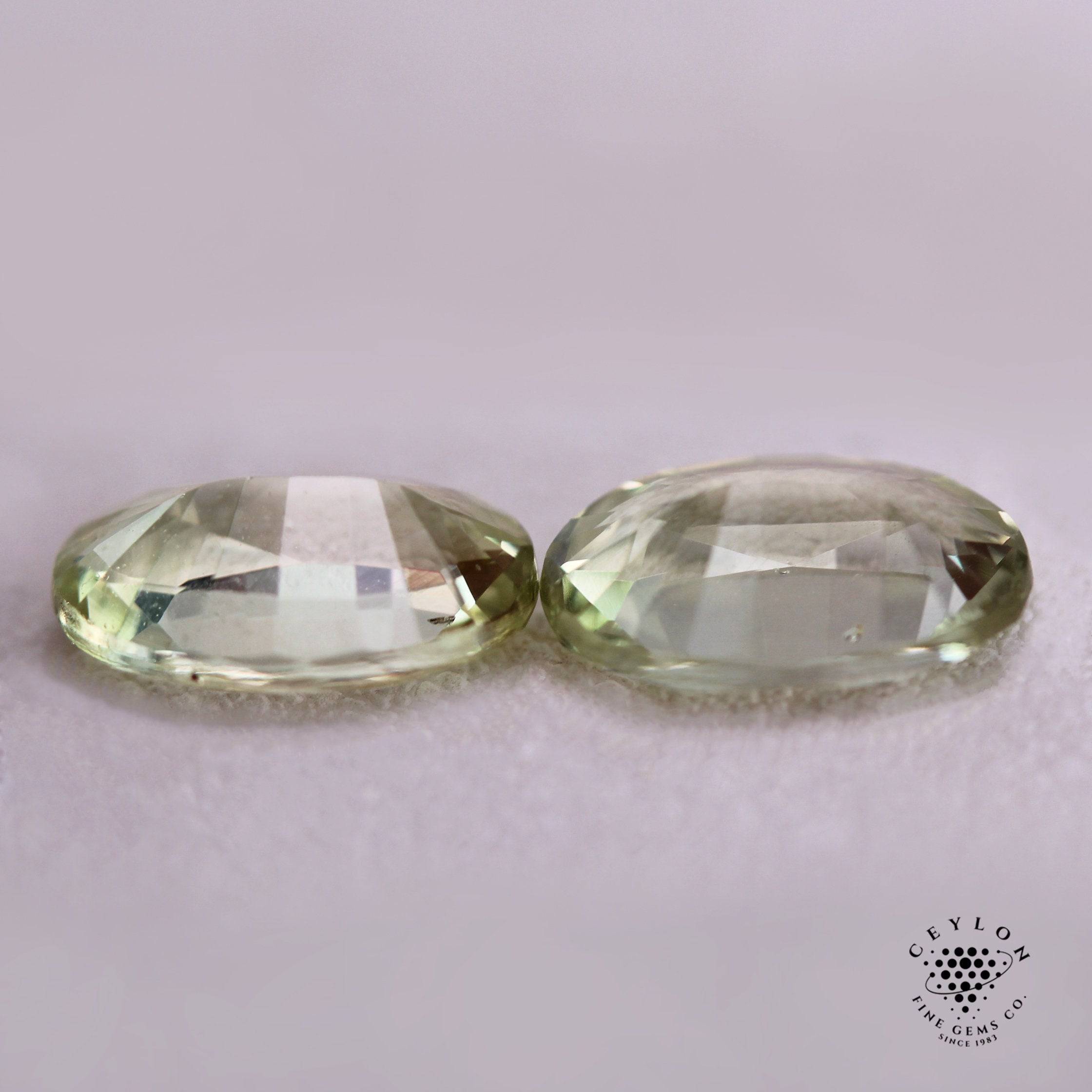 Natural Mint Green Sapphire Pair 1.80/1.79ct- (UH)