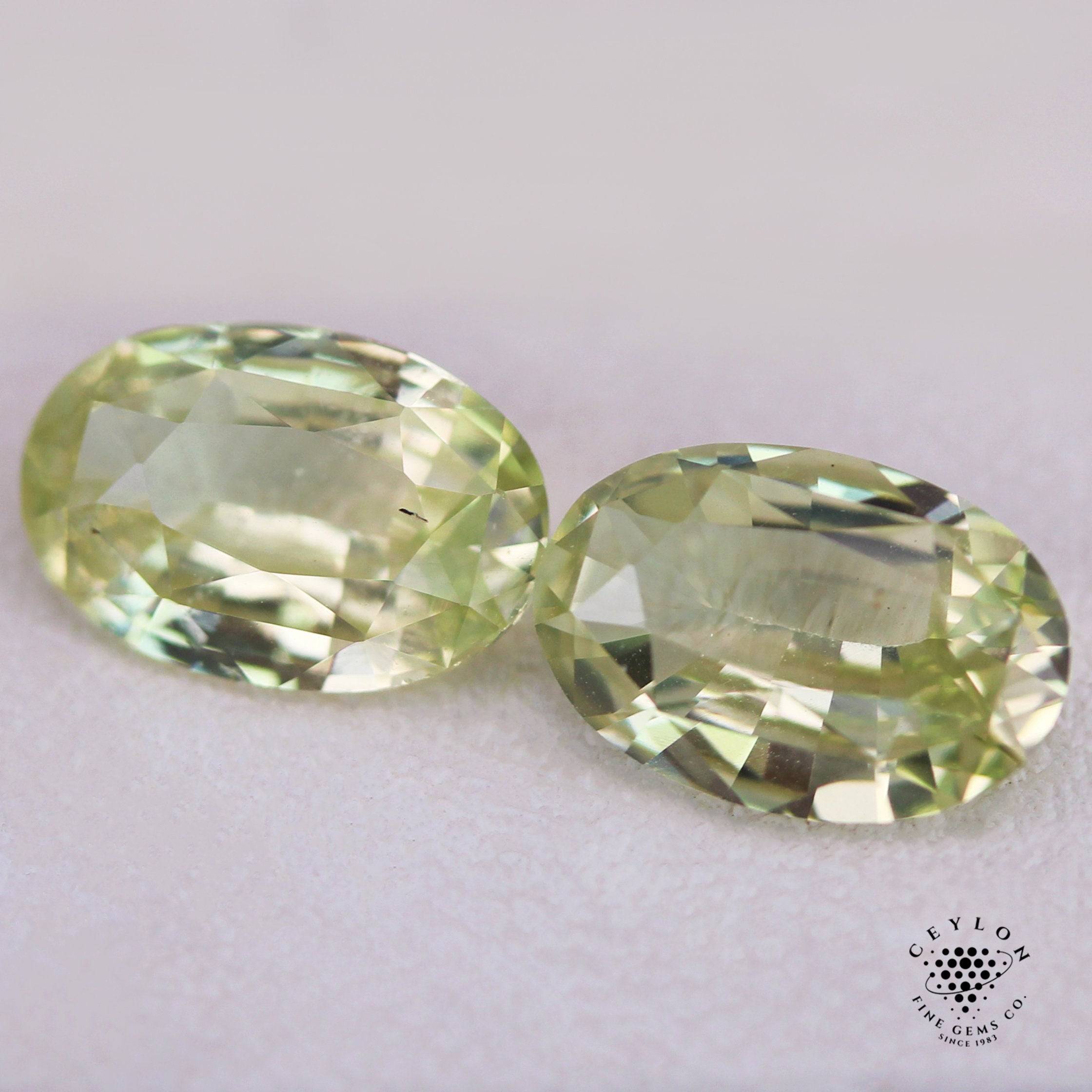 Natural Mint Green Sapphire Pair 1.80/1.79ct- (UH)