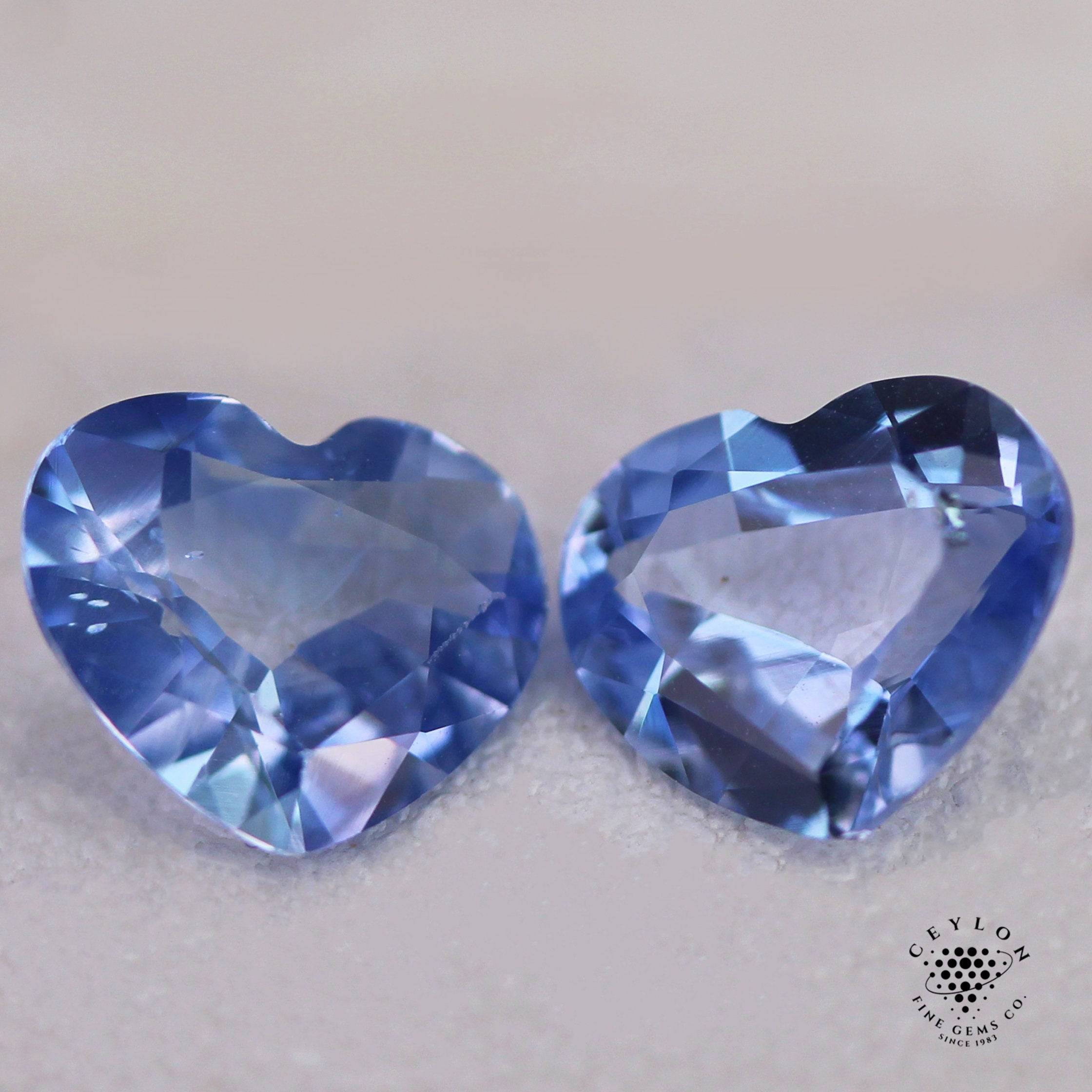 Natural Blue Sapphire Pair 1.32/1.25ct  - (H)