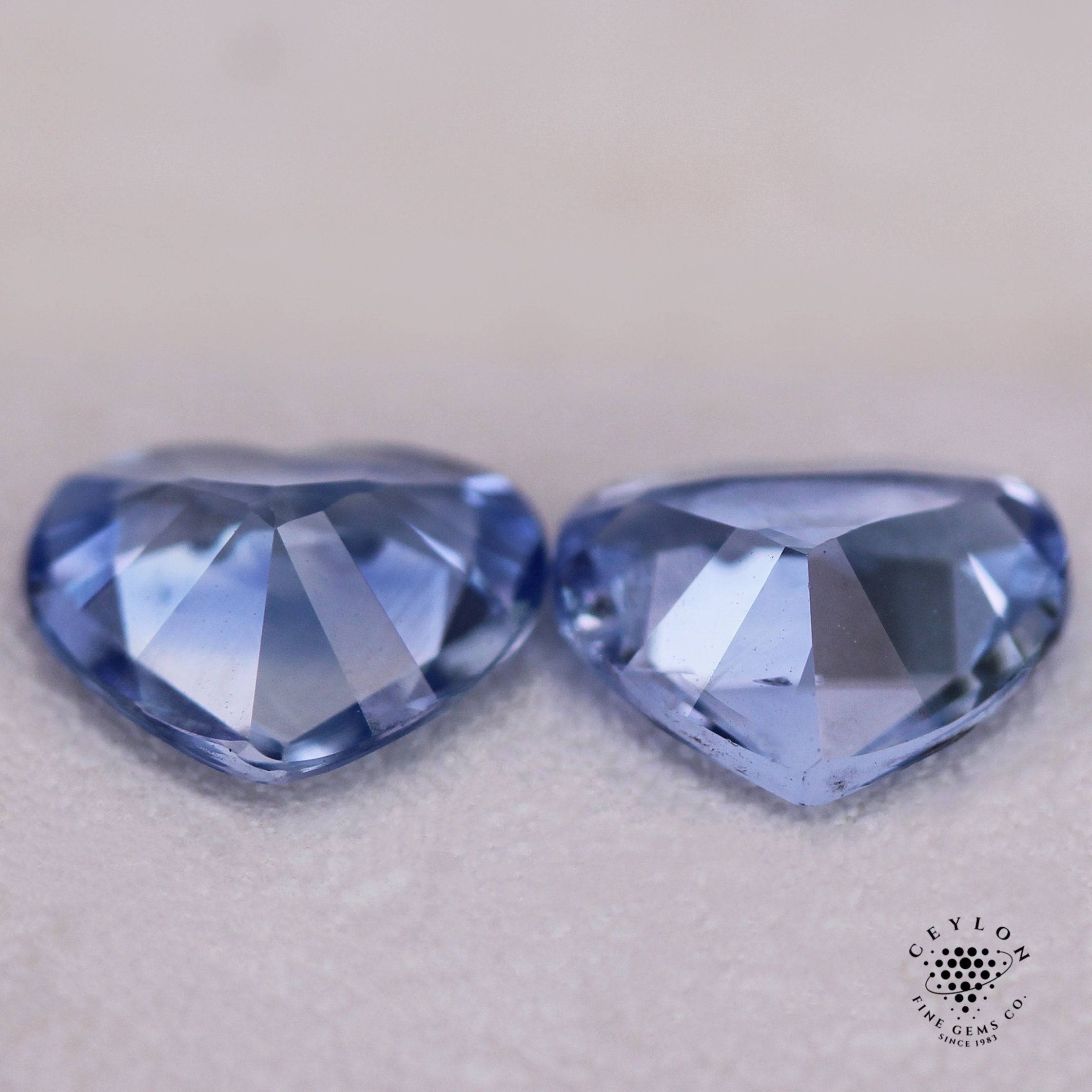 Natural Blue Sapphire Pair 1.32/1.25ct  - (H)