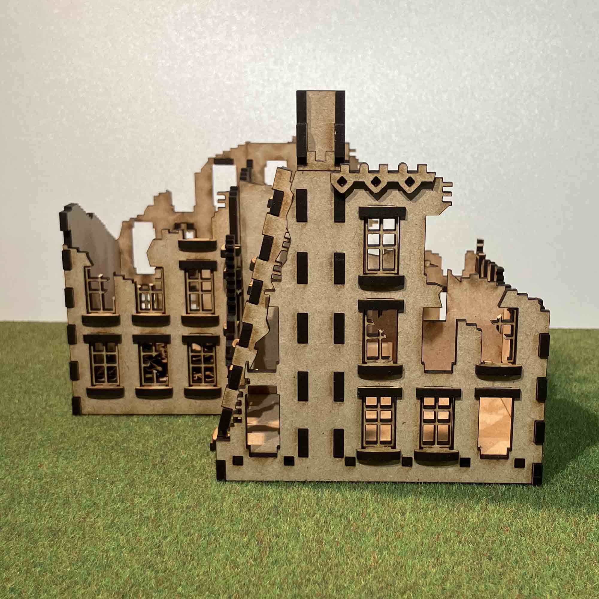 Berlin ruin with toppled wall