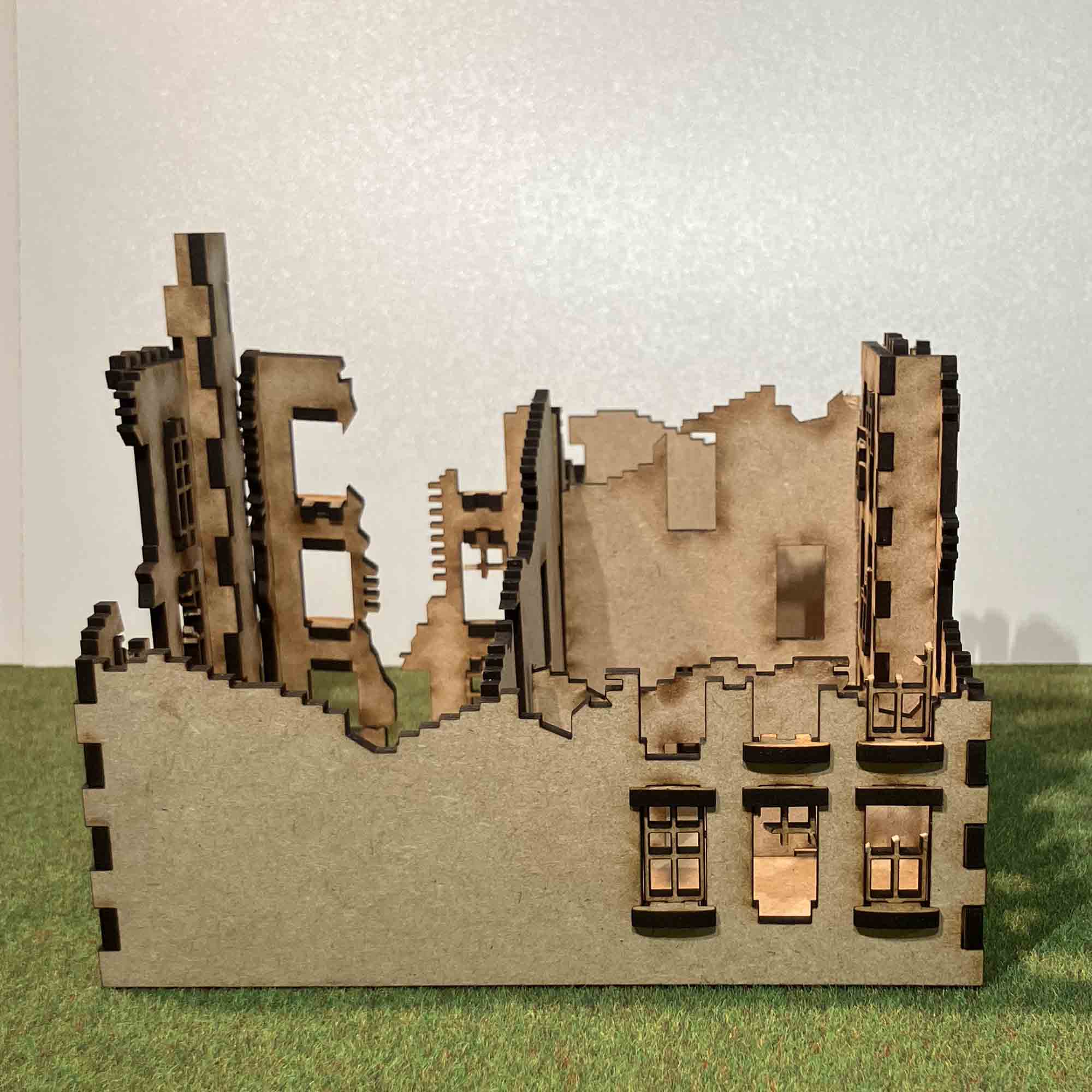 Berlin ruin with toppled wall