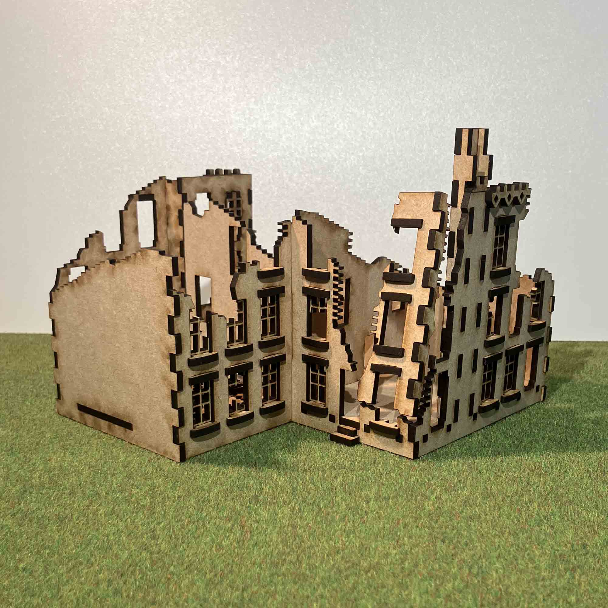 Berlin ruin with toppled wall