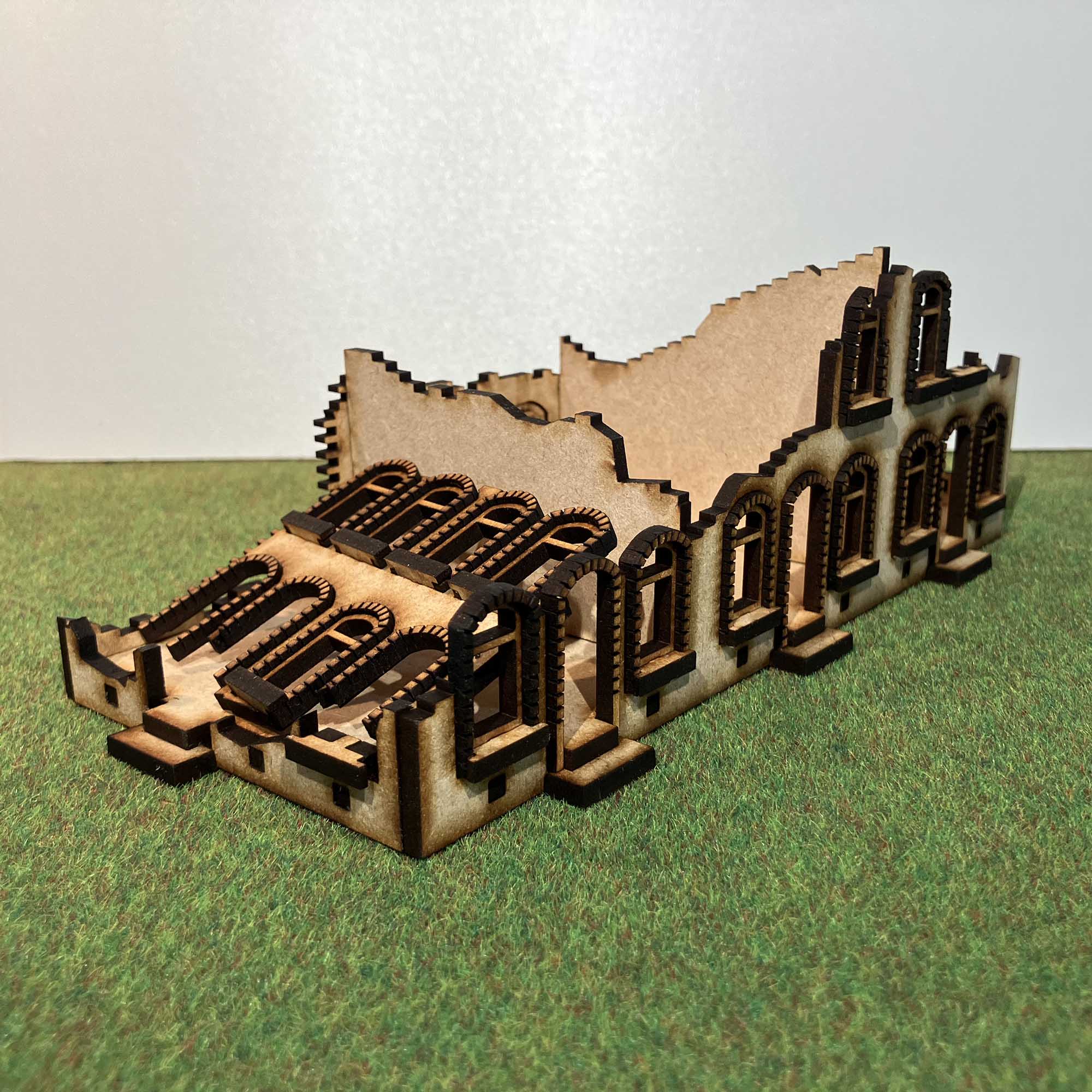 Berlin ruin with granite block windows