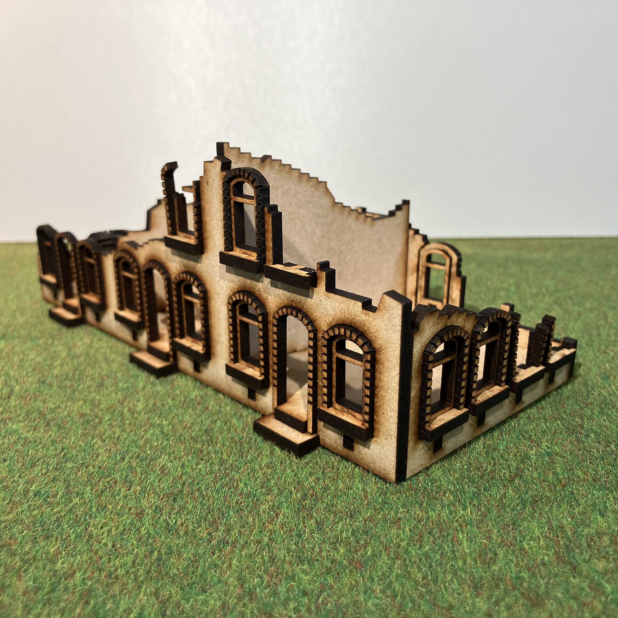 Berlin ruin with granite block windows