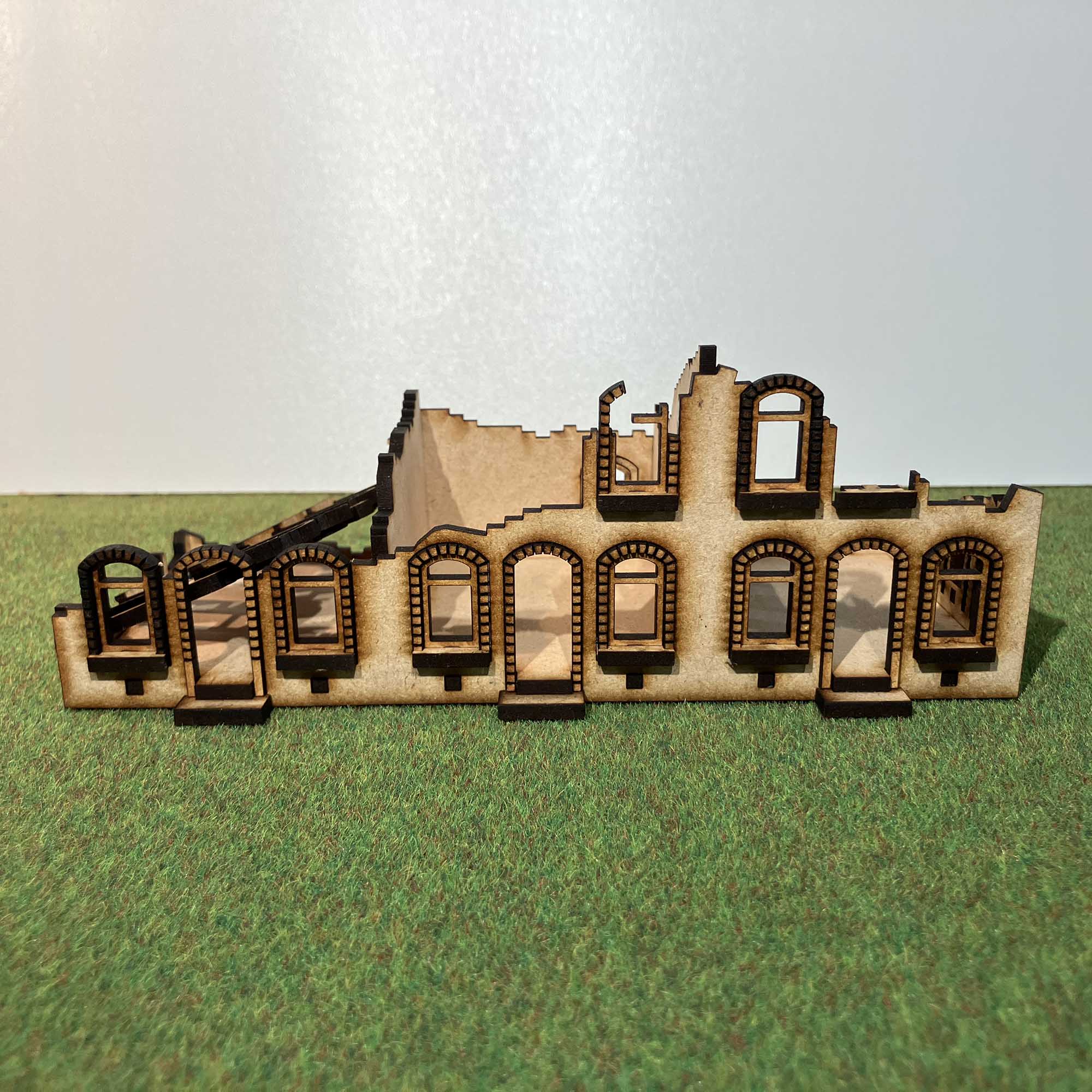 Berlin ruin with granite block windows