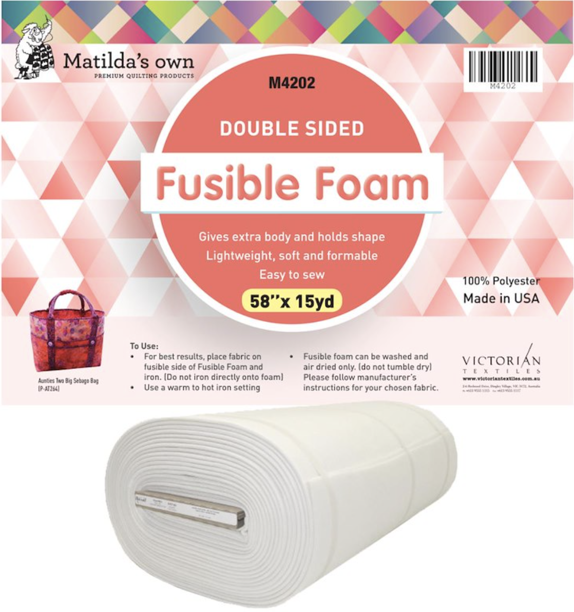 Double Sided Fusible Foam 19" x 18"