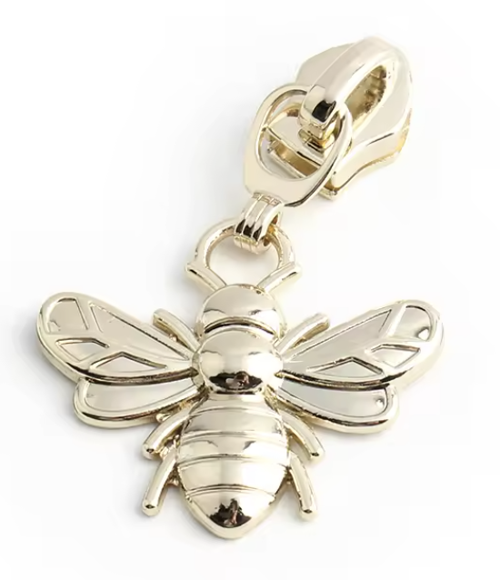 Gold Bee Zipper Charm