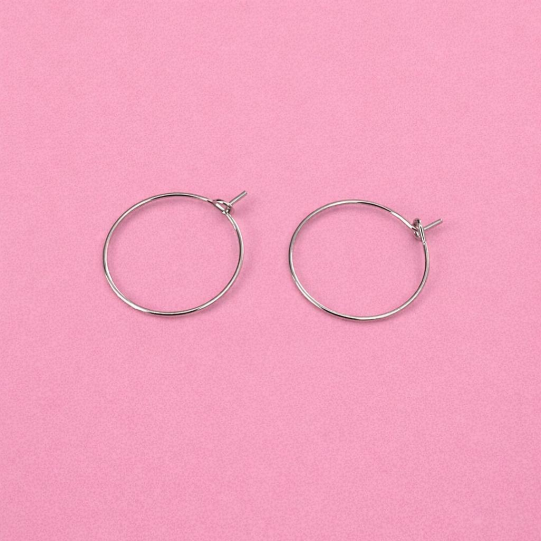 Aro plateado fino 20mm