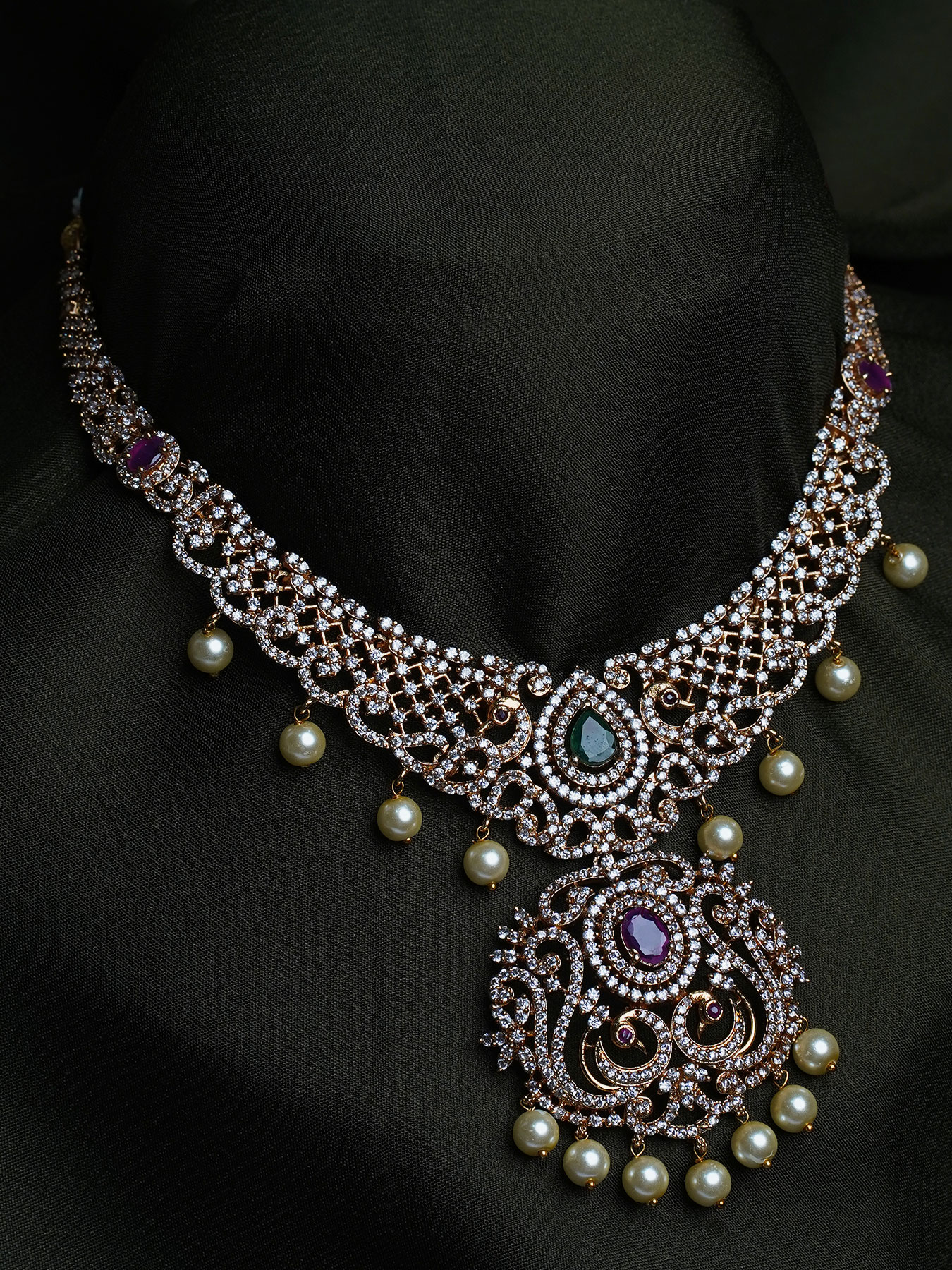 Elegant Pearl and Gemstone Necklace