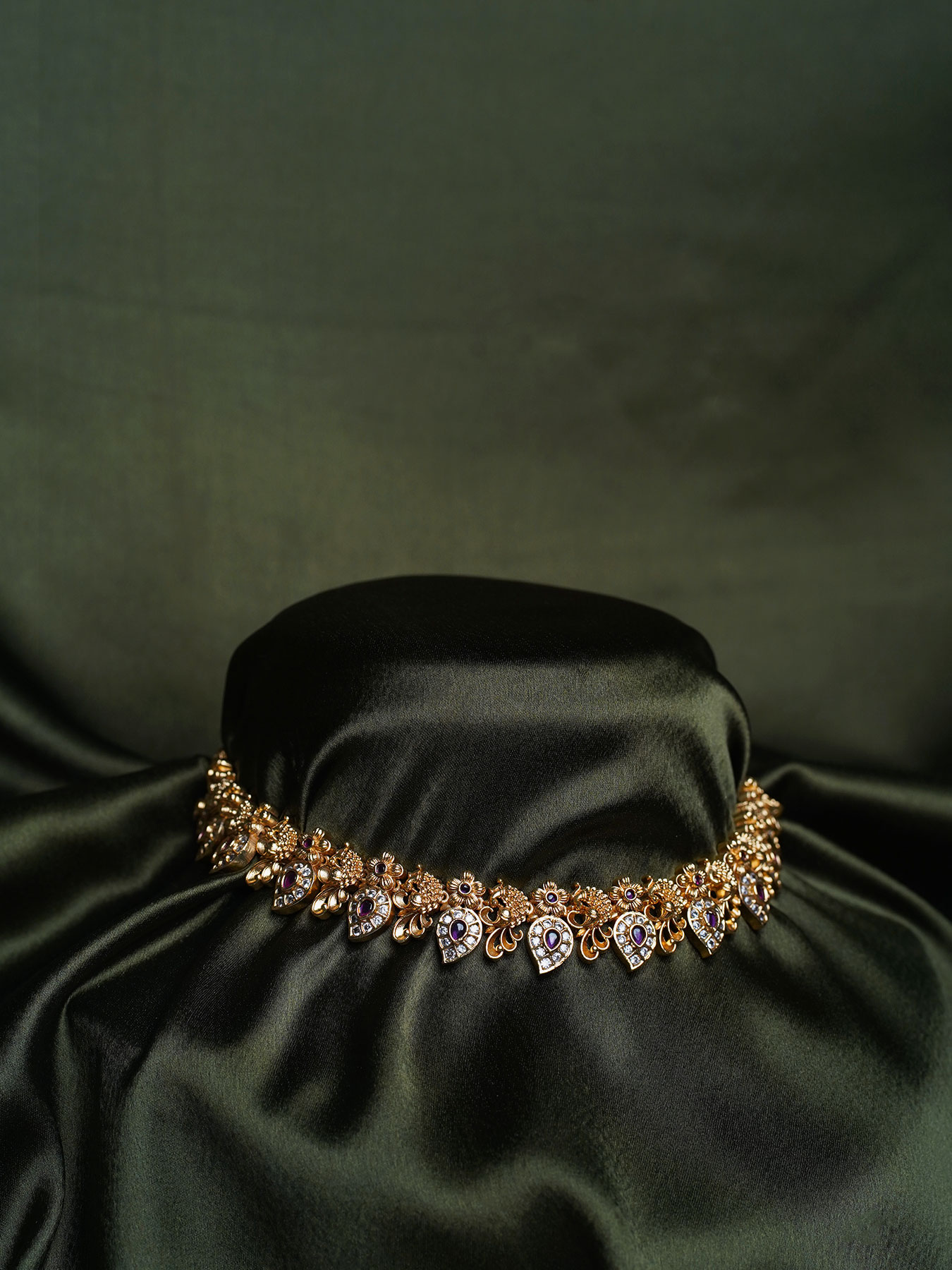 Gold-Plated Stone Choker Set
