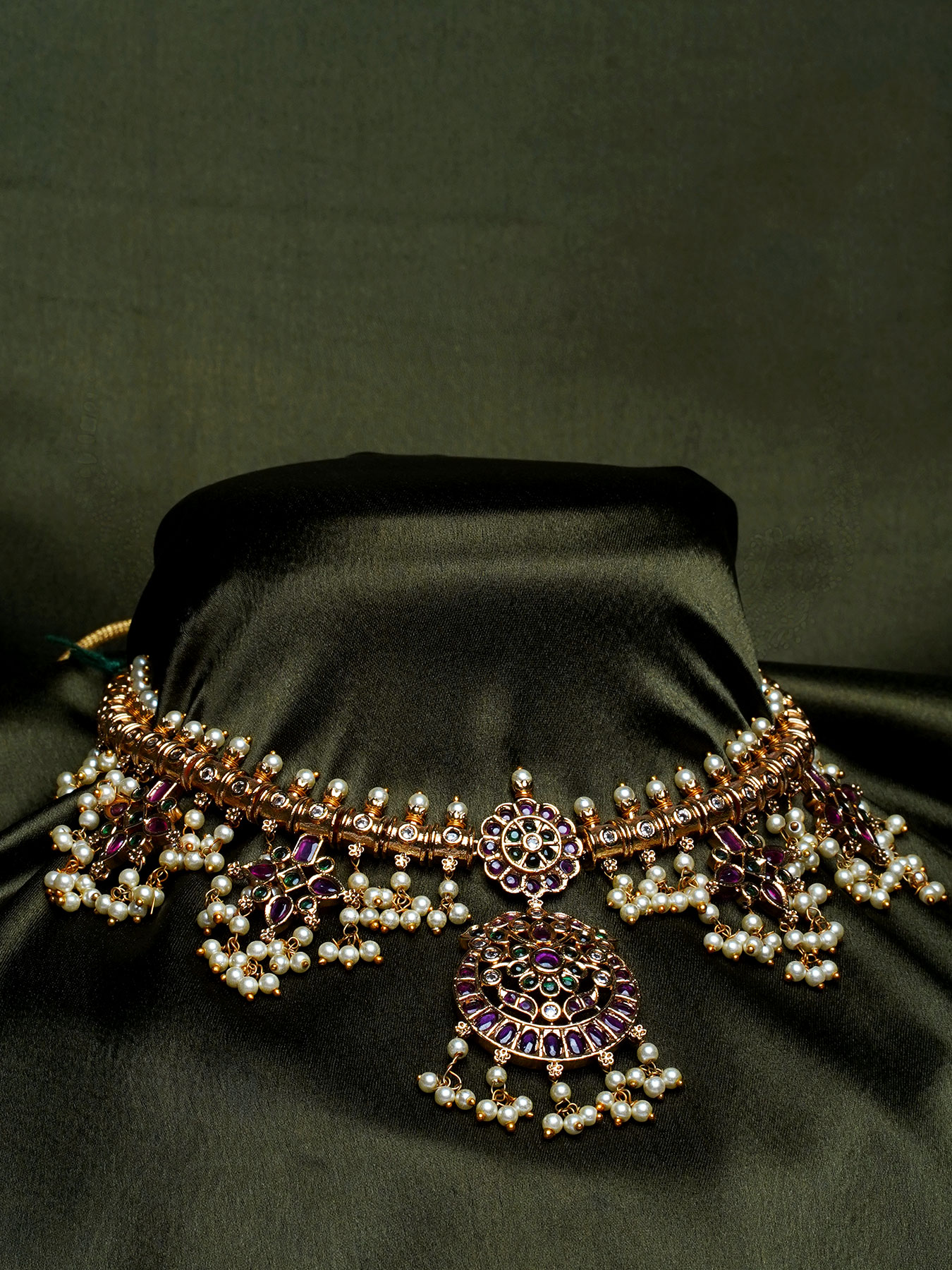 Traditional Pearl and Stone Jewelry Set