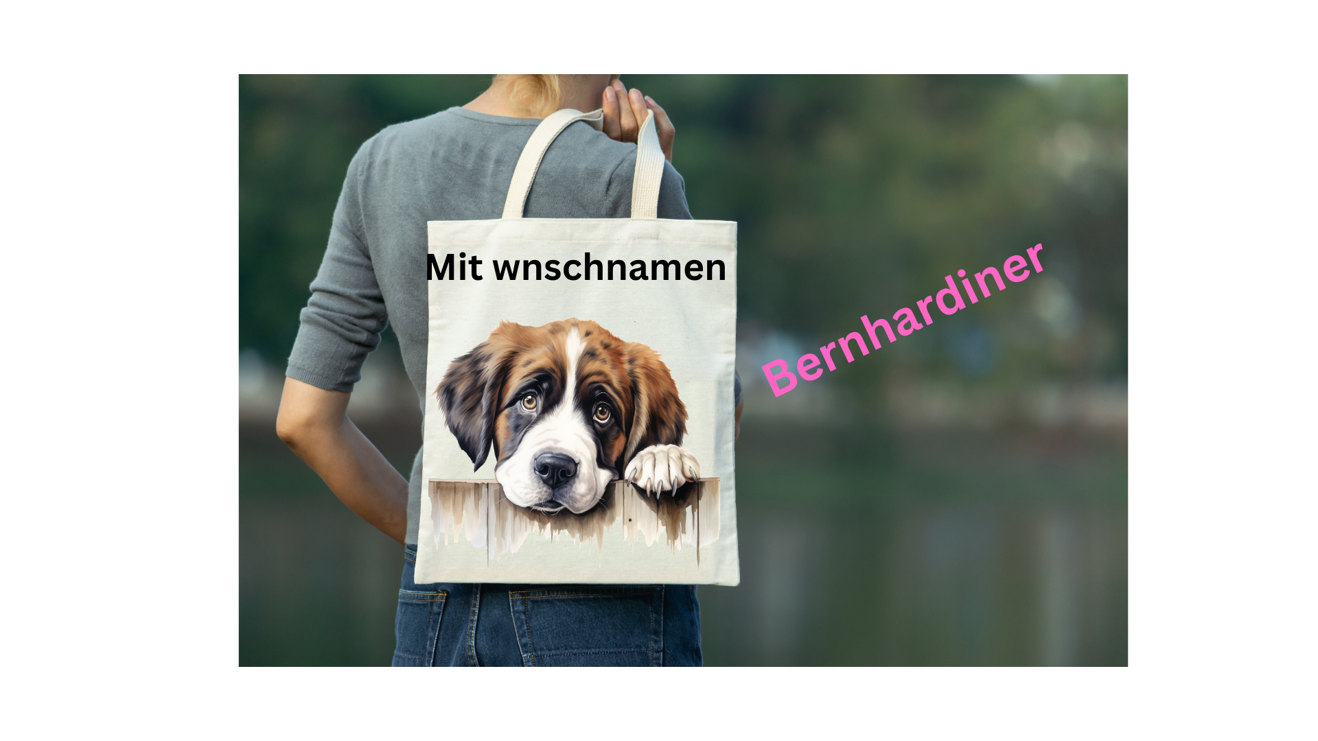 Einkaufstasche mit Hunde Motiv