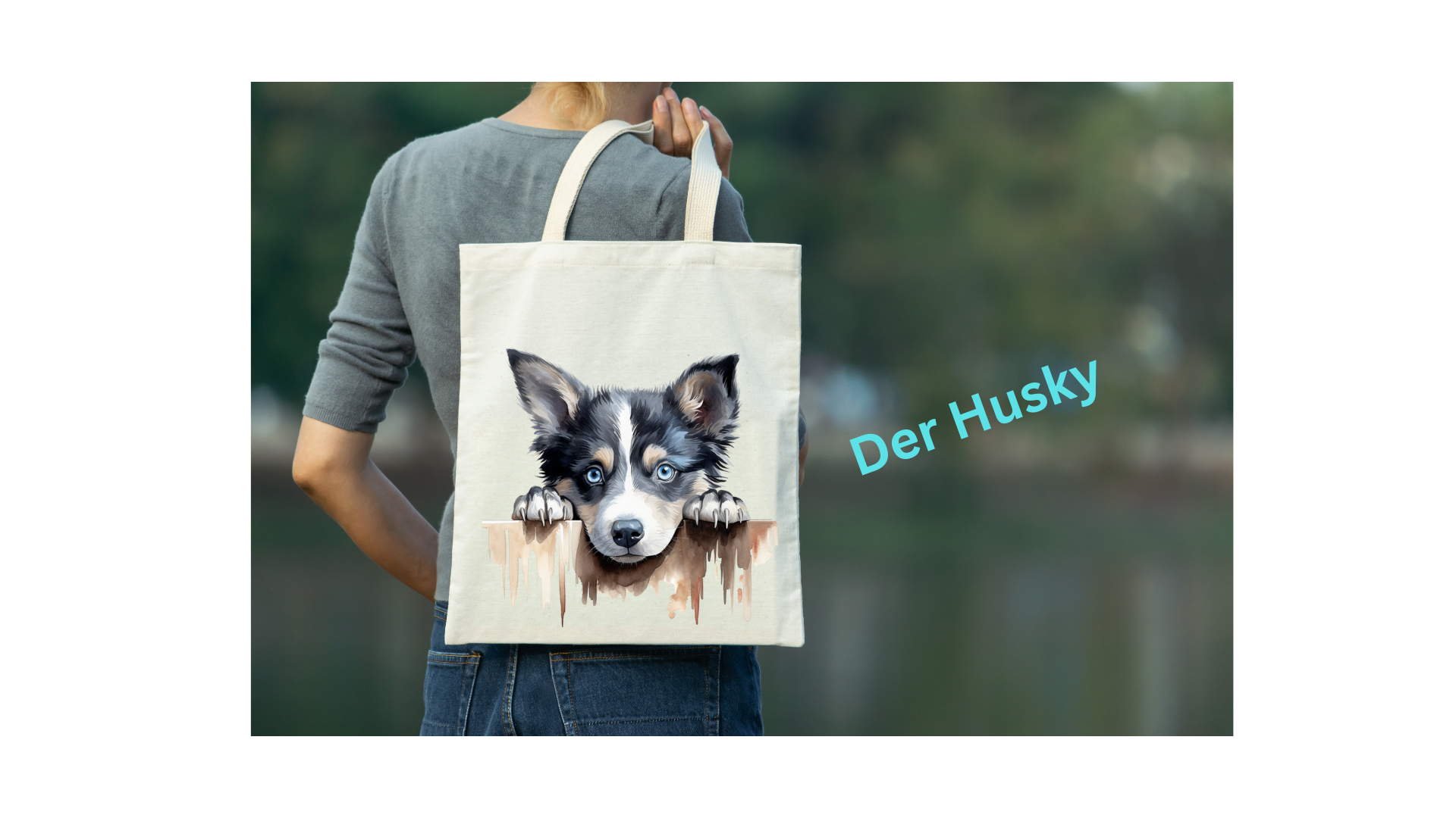 Einkaufstasche mit Hunde Motiv