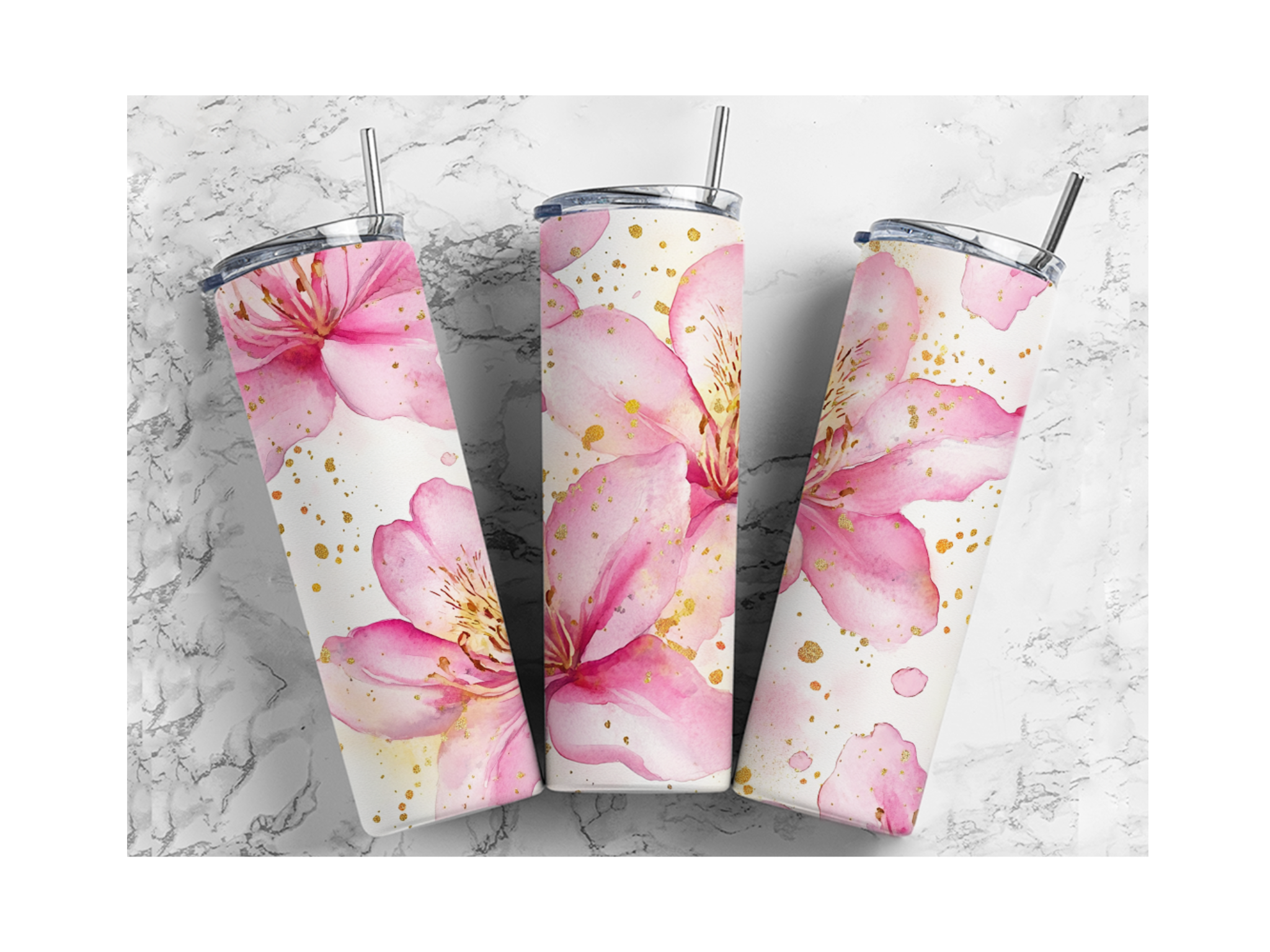 Thermobecher Mit Blumenmuster