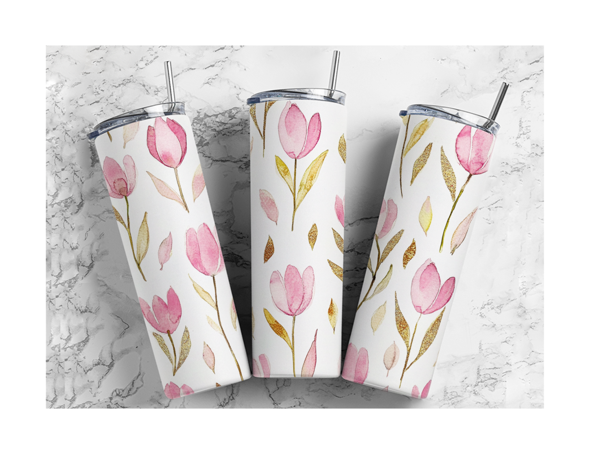 Thermobecher Mit Blumenmuster