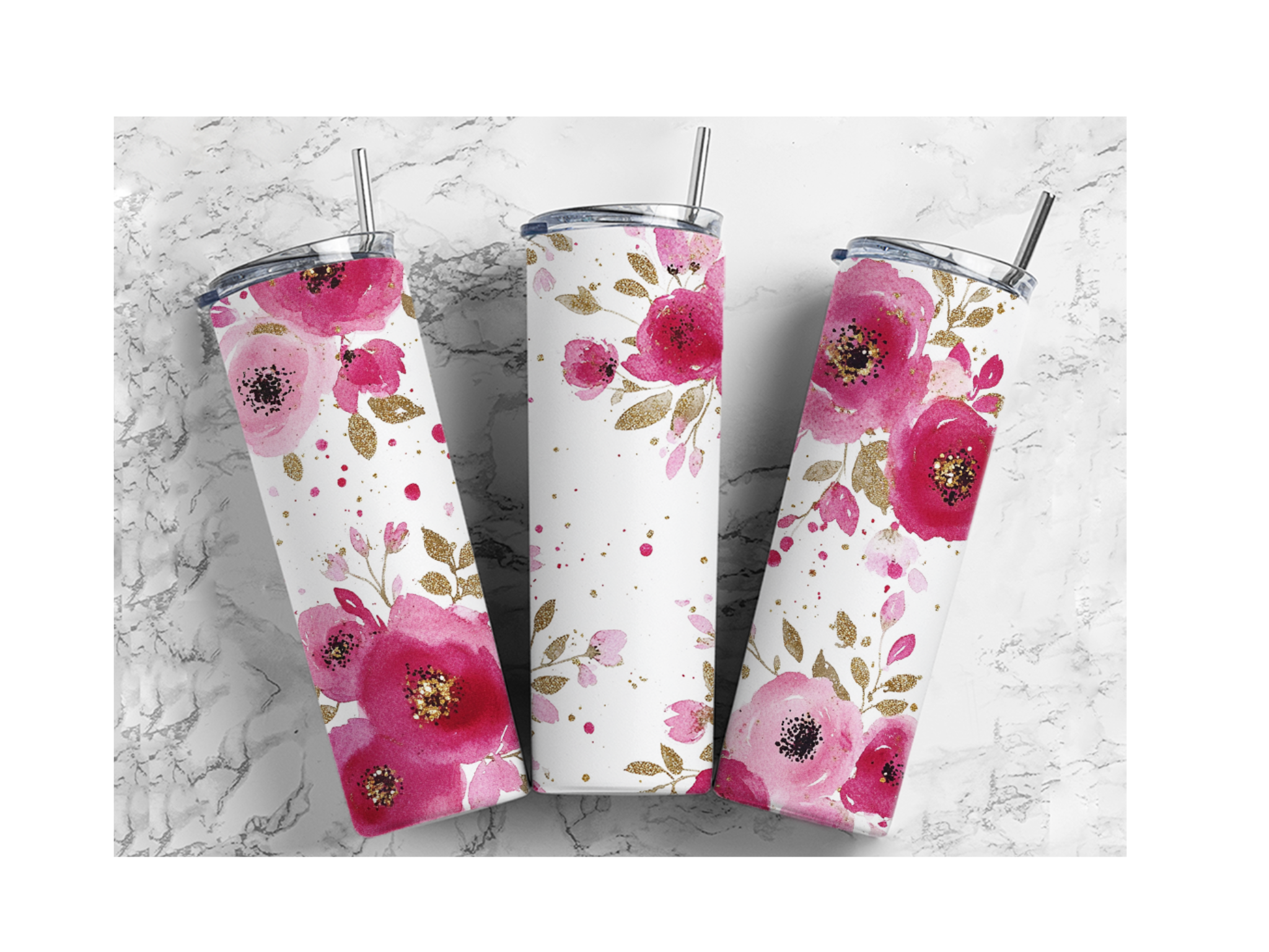 Thermobecher Mit Blumenmuster