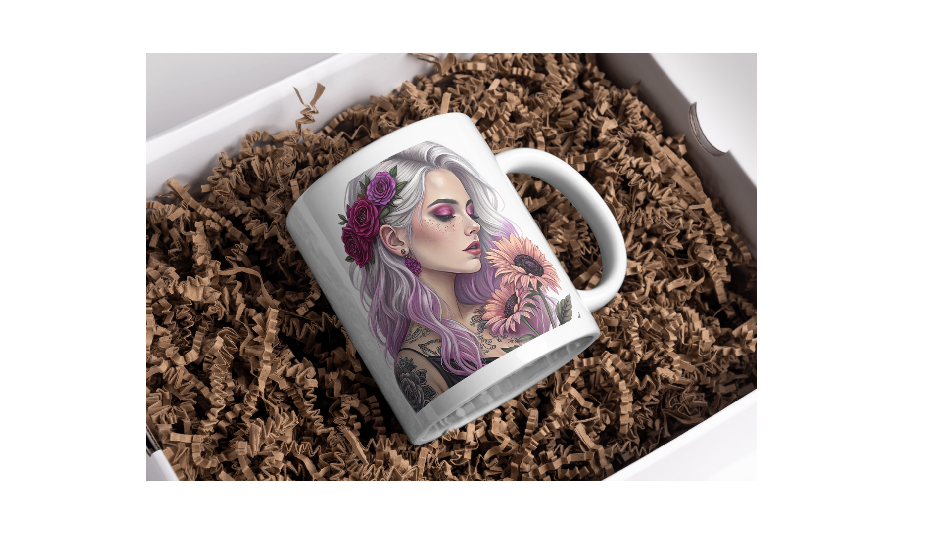 Kaffeetasse mit Blumendesign