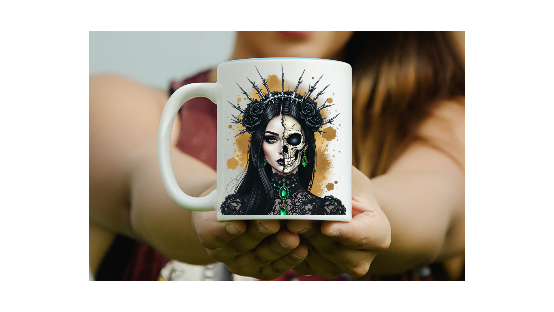 Kaffeetasse mit Blumendesign