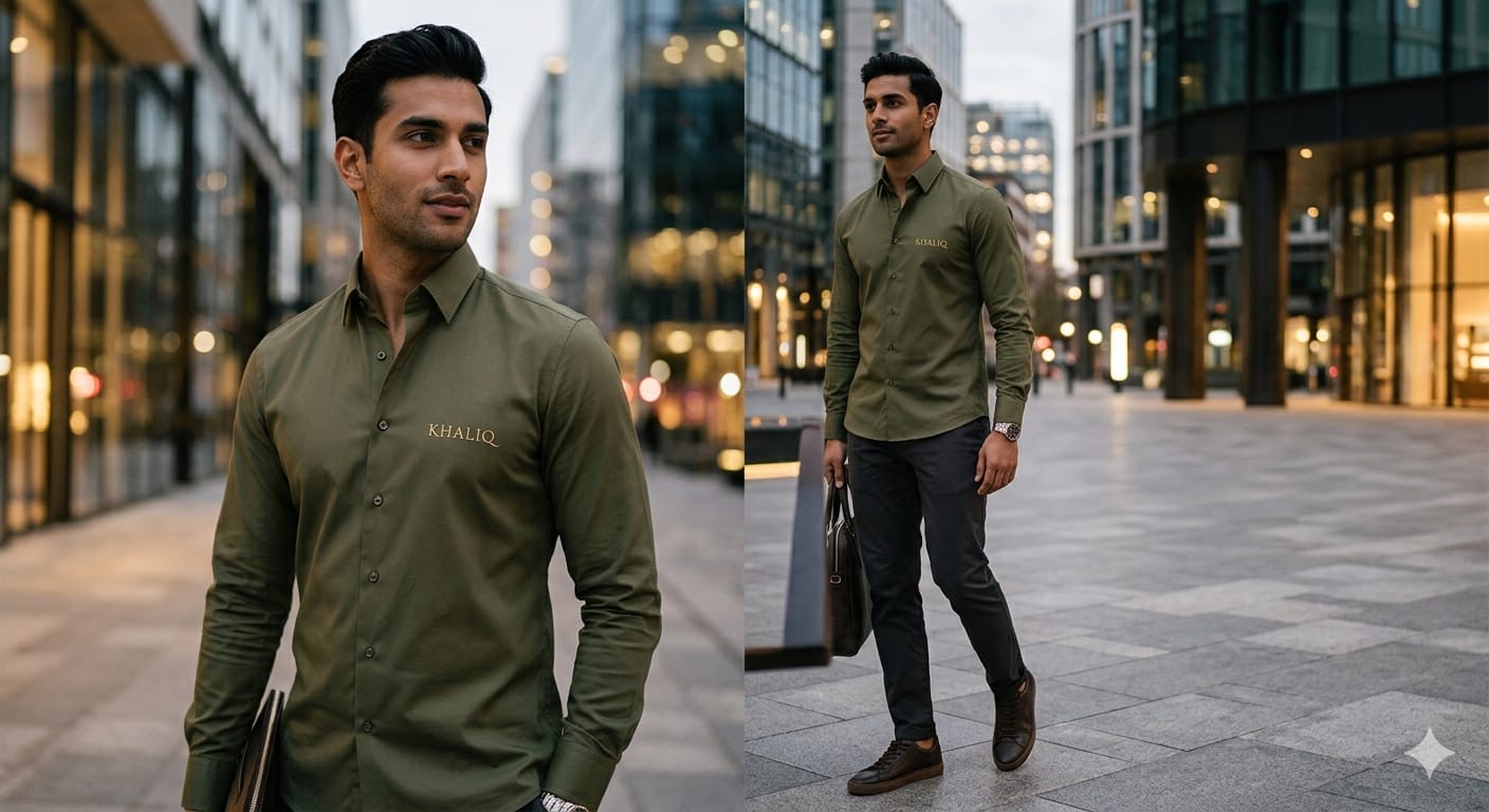 Olive Green Formal Shirt