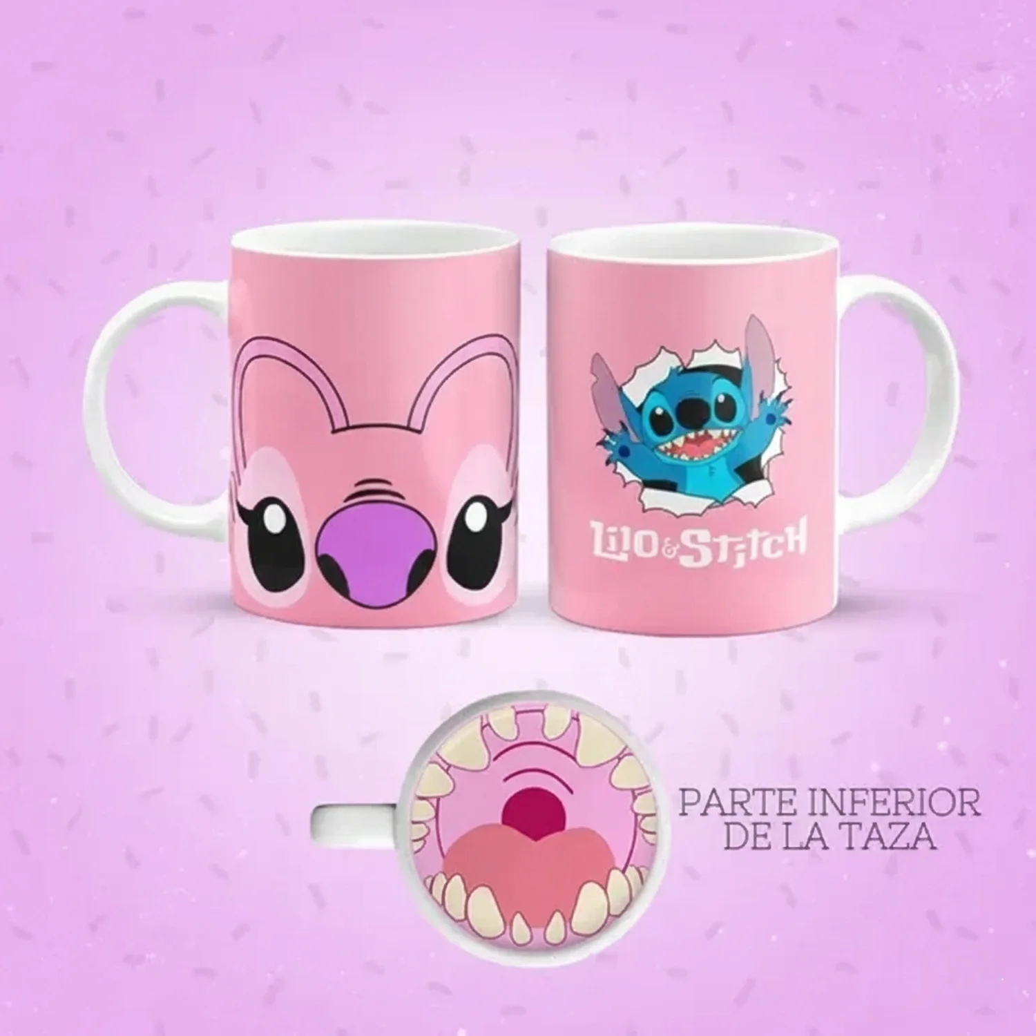Taza Angel (Stitch Rosa) - Experimento 624