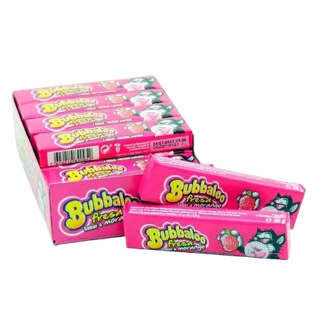 Bubbaloo Stick (Caja 18 uds) – Chicles Rellenos con Tattoo: ¡Elige entre Fresa o Cola!